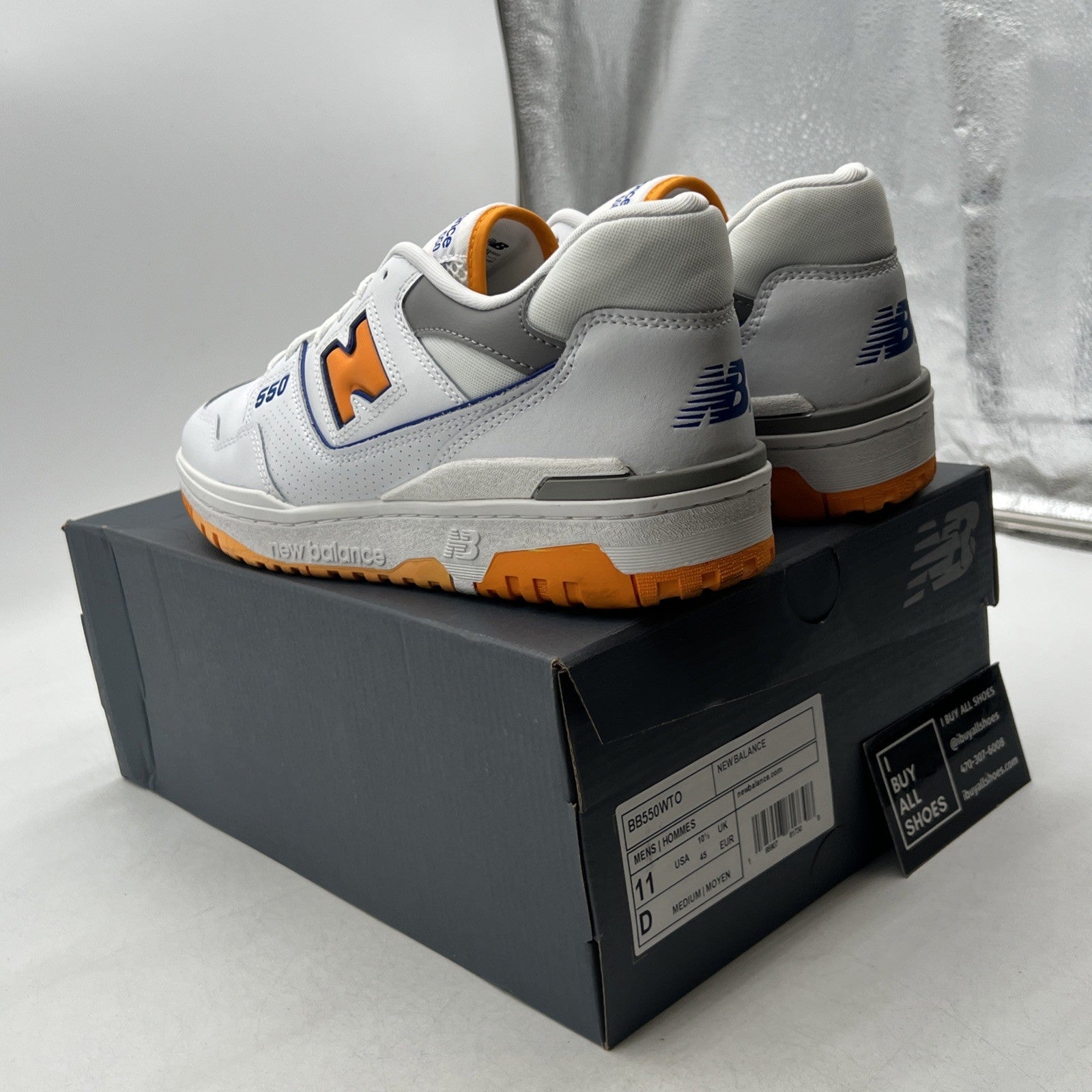 Size 11 - New Balance 550 Lakers Pack - Vibrant Orange (BB550WTO)