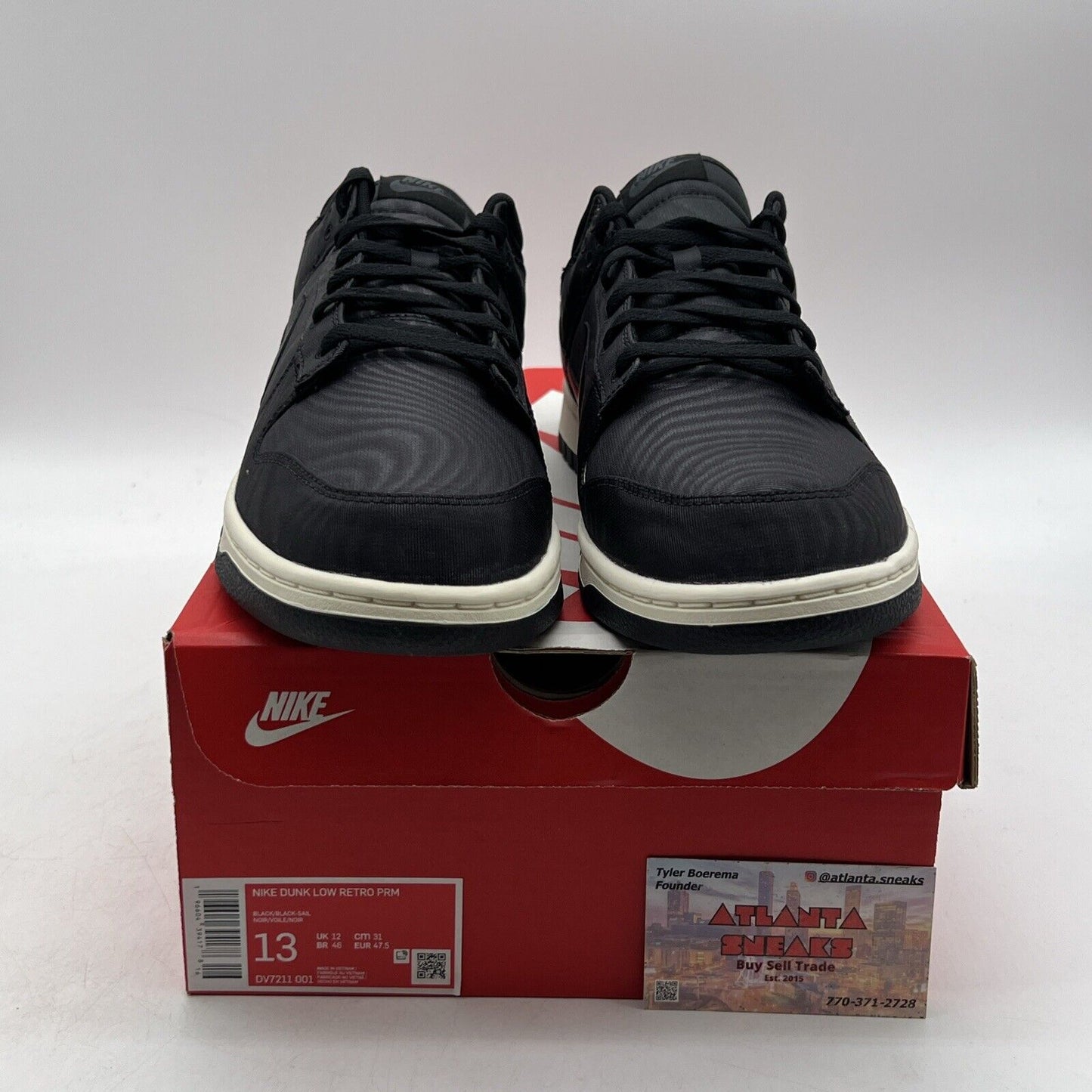 Size 13 - Nike Dunk Low Black Canvas White (DV7211-001)