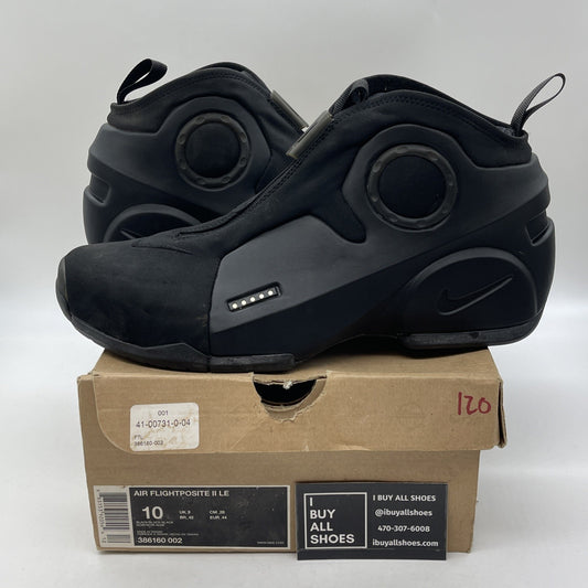 Size 10 - Nike Air Flightposite 2 LE 2009 KG Black Suede Leather (386160-002)