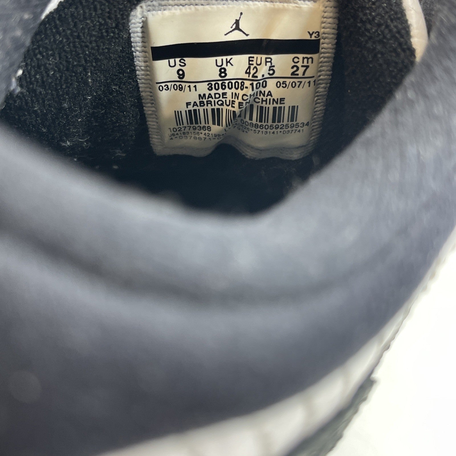 Size 9 - Air Jordan 11 Retro IE Low White Black Suede Leather (306008-100)