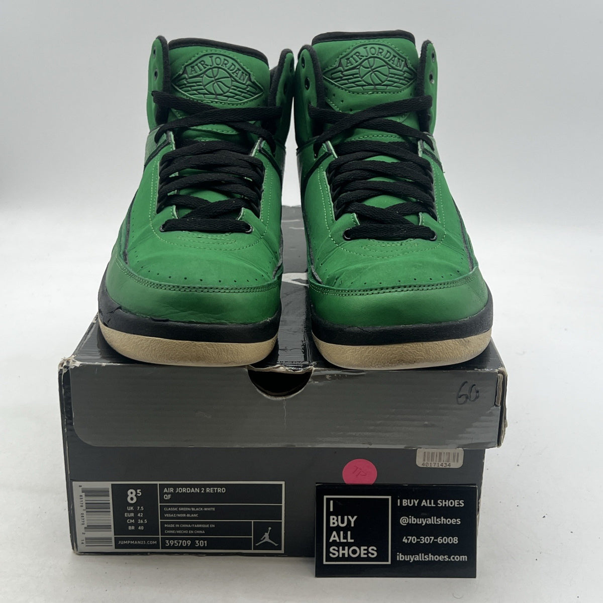 Size 8.5 - Air Jordan 2 Retro QF Candy Green (395709-301)