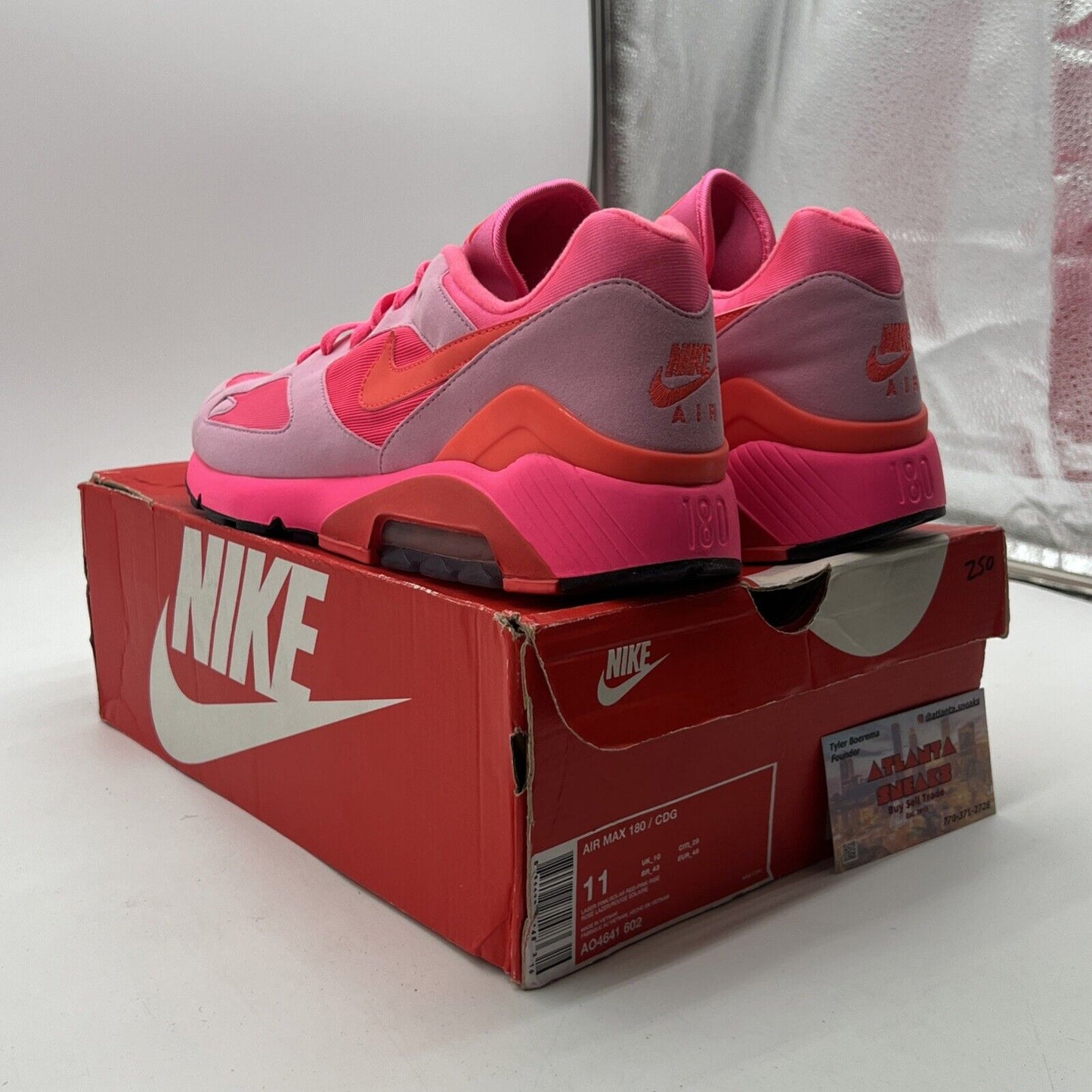 Size 11 - Nike Comme des Garçons x Air Max 180 Triple Pink (AO4641-602)