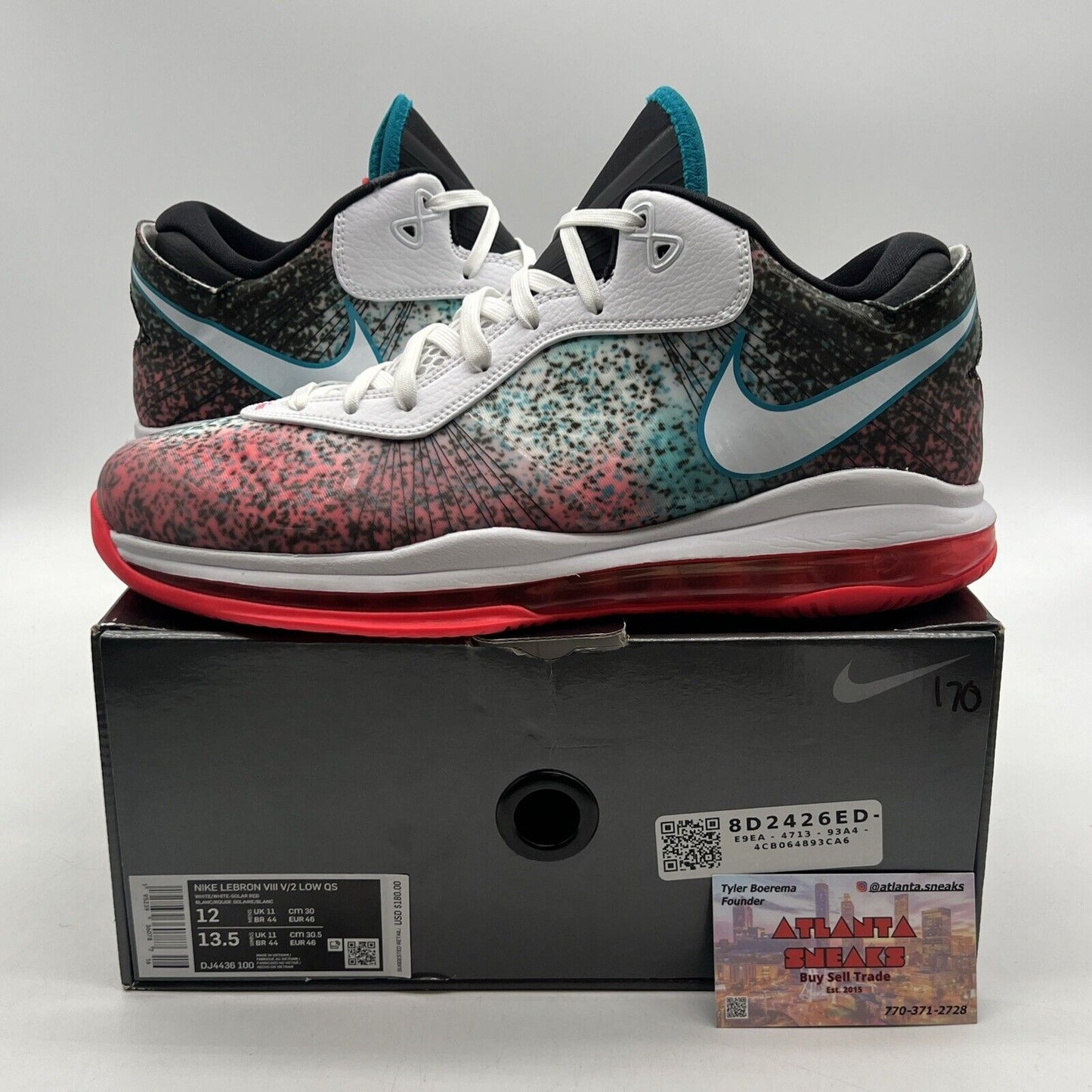 Size 12 - Nike LeBron 8 V/2 Retro 2021 Low Miami Night Pink Blue (DJ4436-100)