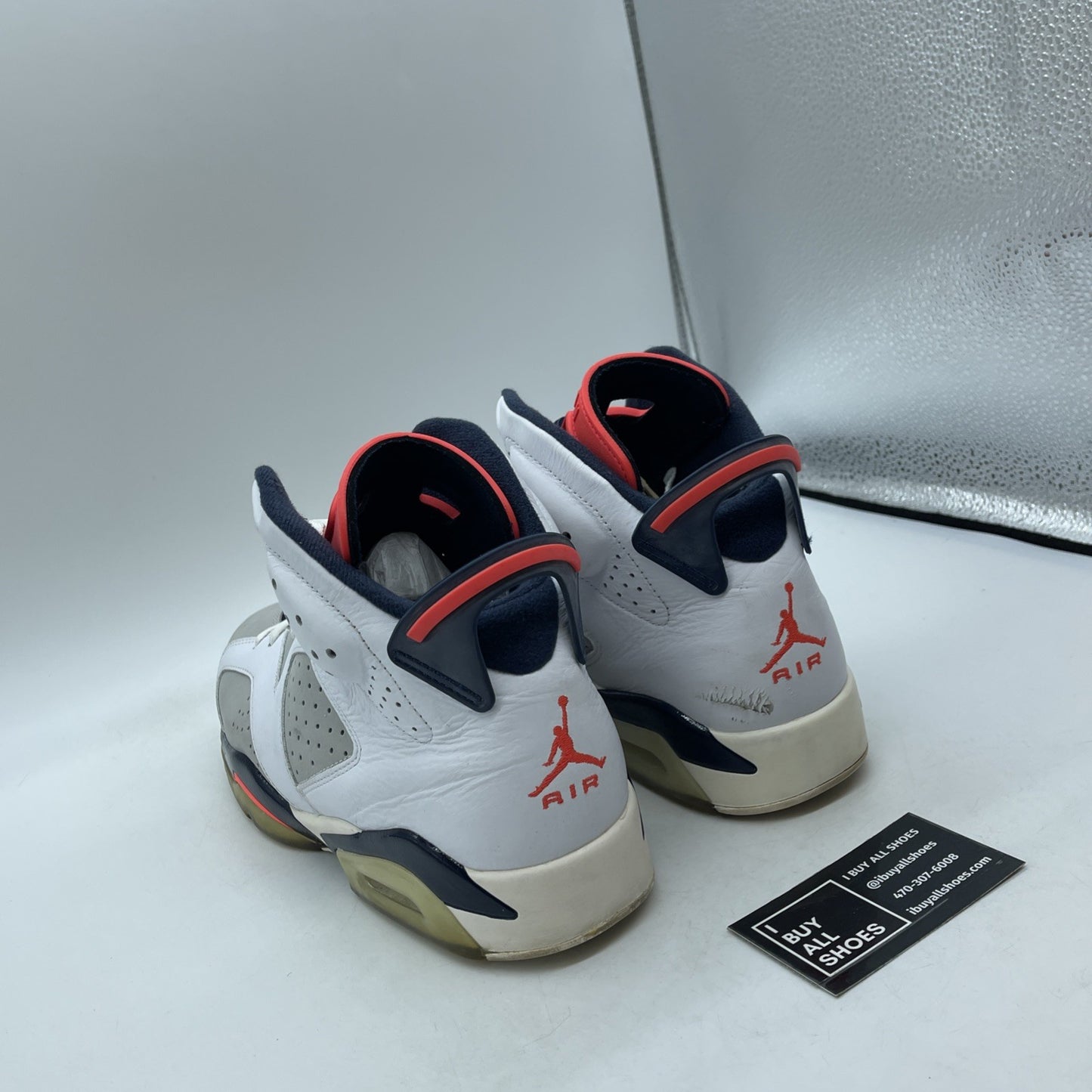 Size 10.5 - Air Jordan 6 Retro Tinker White Blue Grey Leather (384664-104)