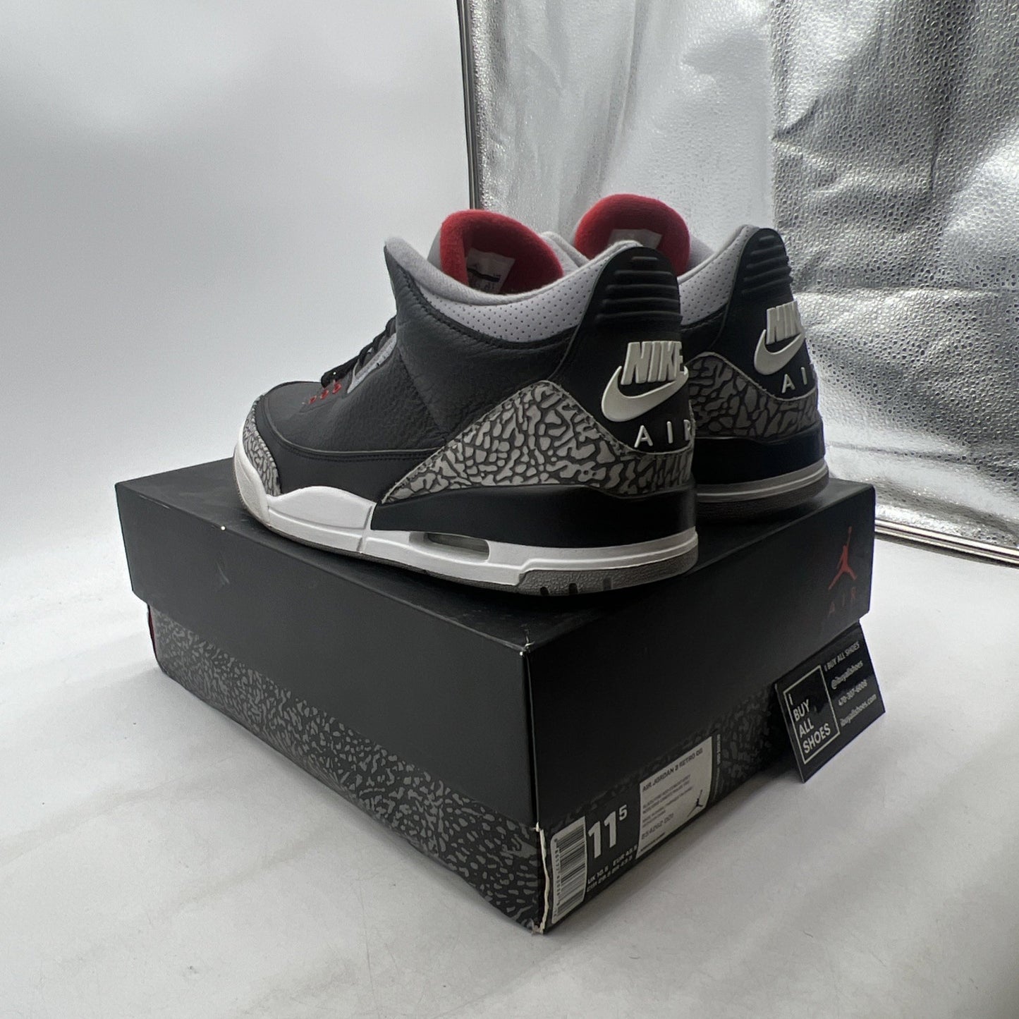 Size 11.5 - Air Jordan 3 Retro OG Mid Black Cement (854262-001)