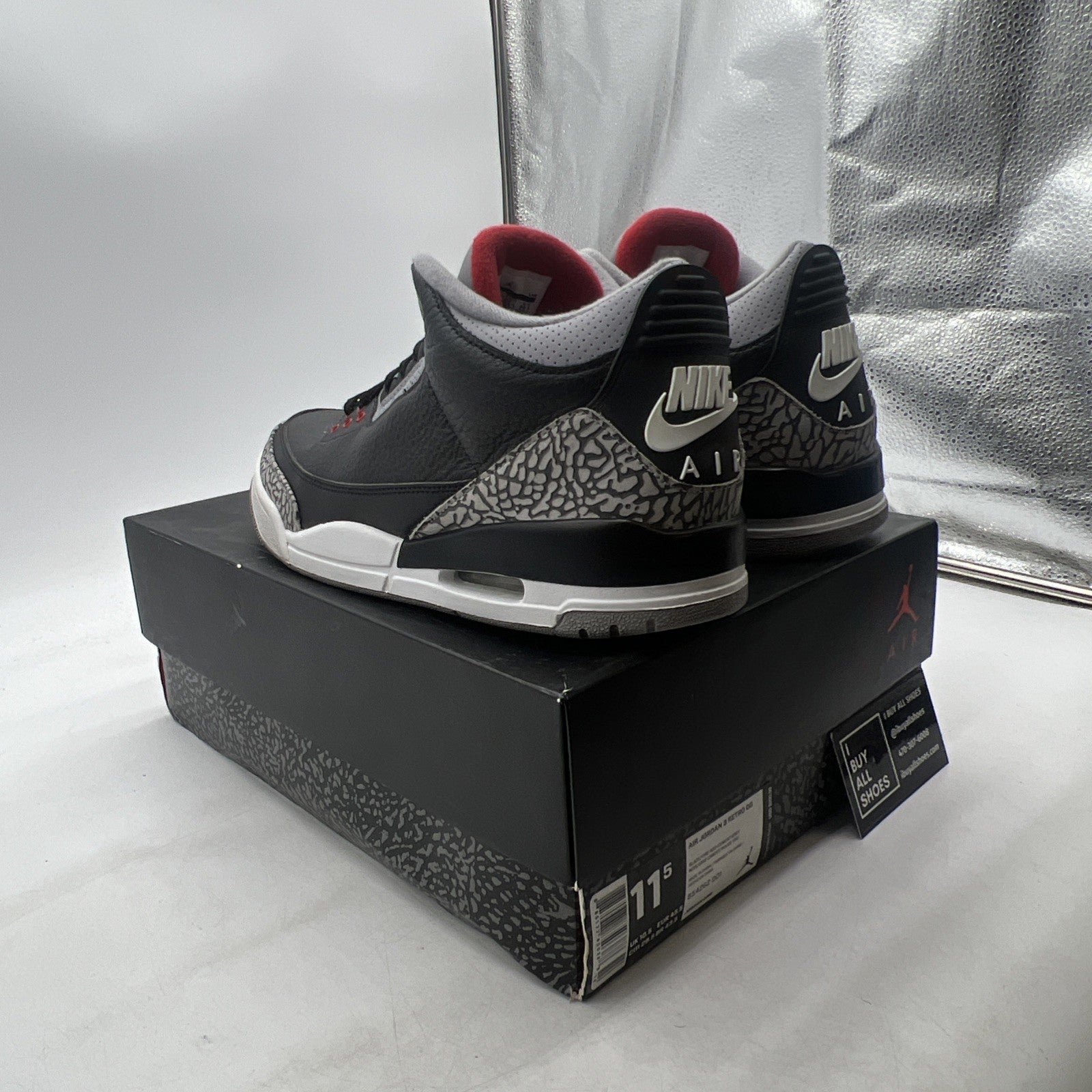 Size 11.5 - Air Jordan 3 Retro OG Mid Black Cement (854262-001)