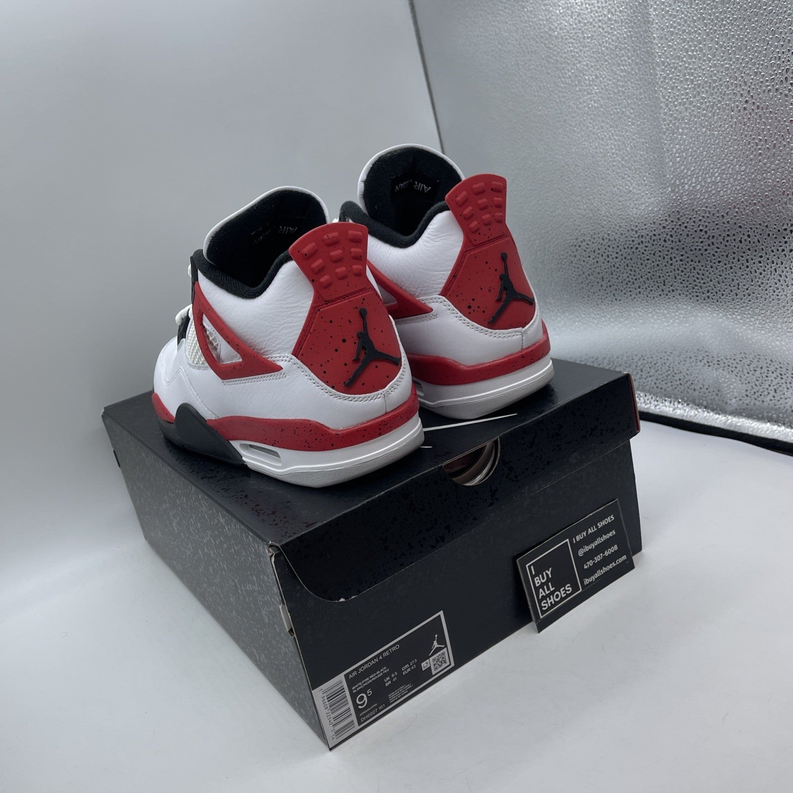 Size 9.5 - Air Jordan 4 Retro Mid Red Cement White Leather (DH6927-161)
