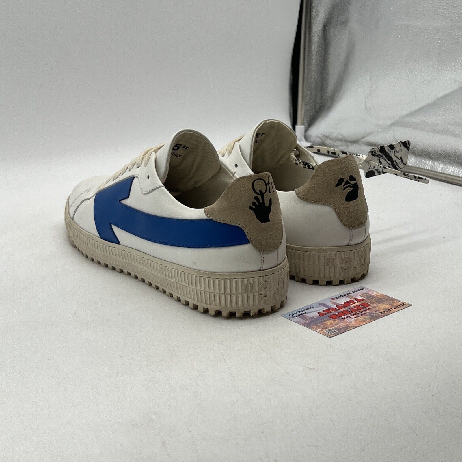 Size 11 - OFF WHITE Arrow Sneaker Low Top Blue White (OMIA177E20LEA0010145)