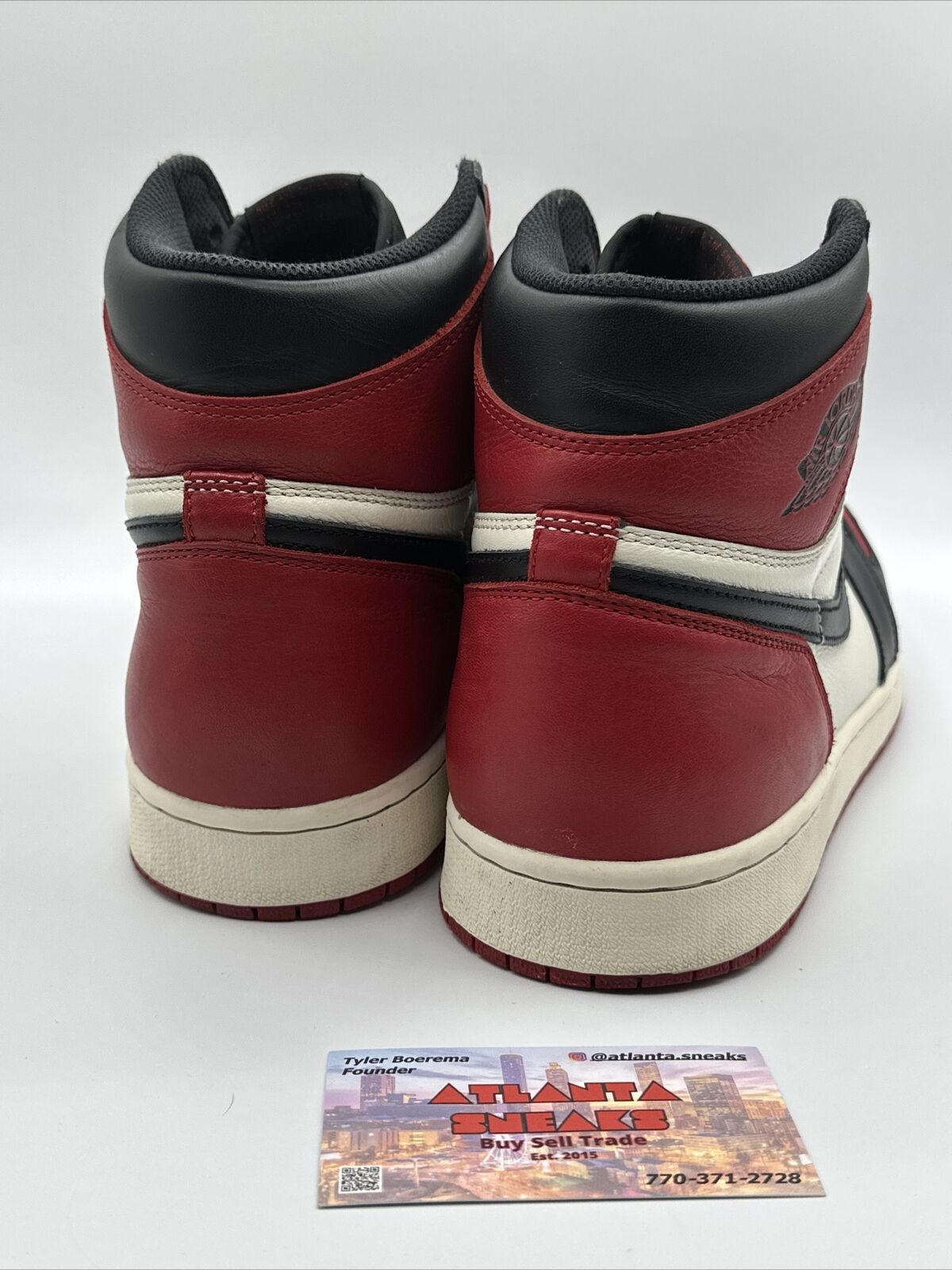 Size 12 - Jordan 1 Retro High OG Bred Toe 2018 rare pair Red White Black Premium