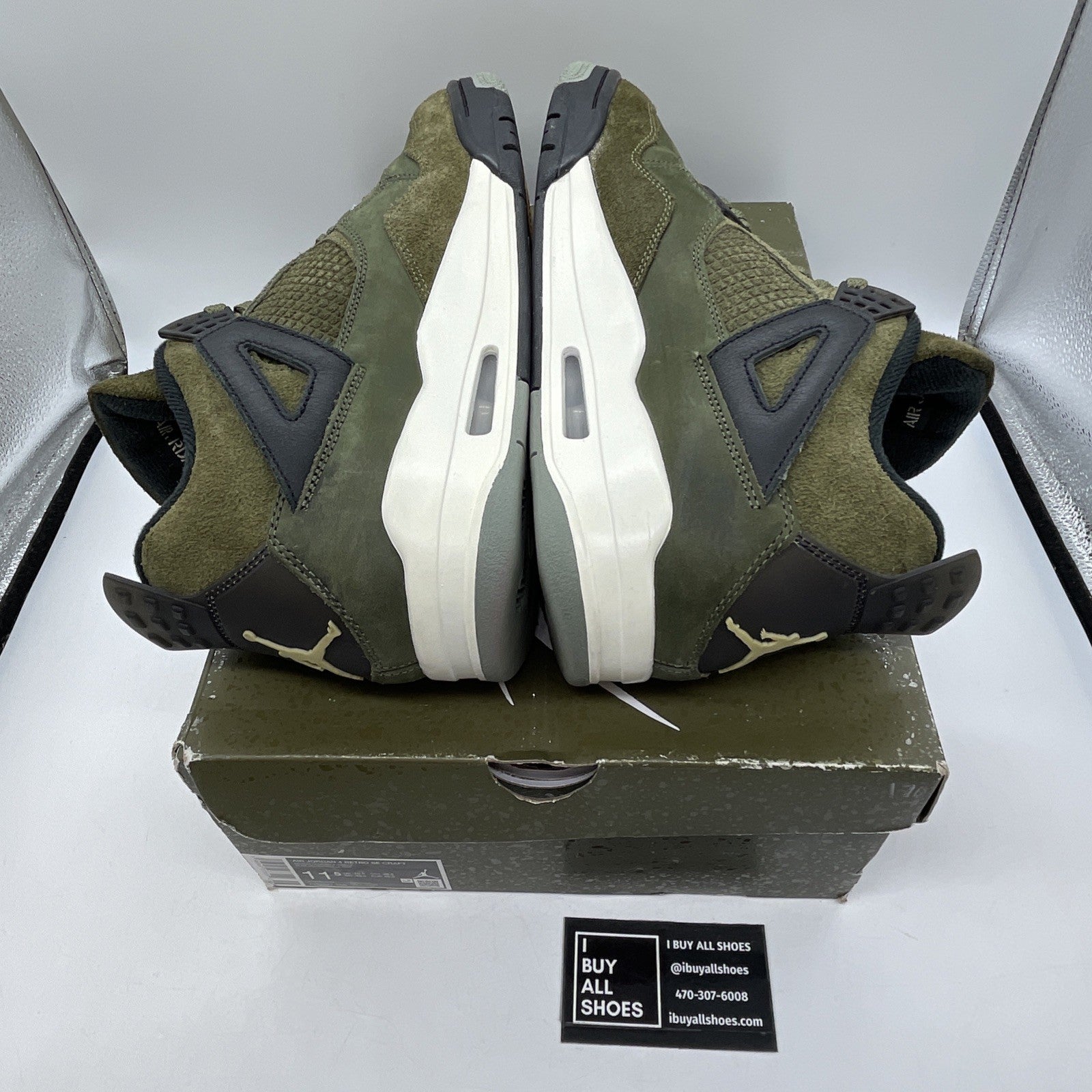 Size 11.5 - Jordan 4 SE Retro Low Craft - Olive Black Suede (FB9927-200)