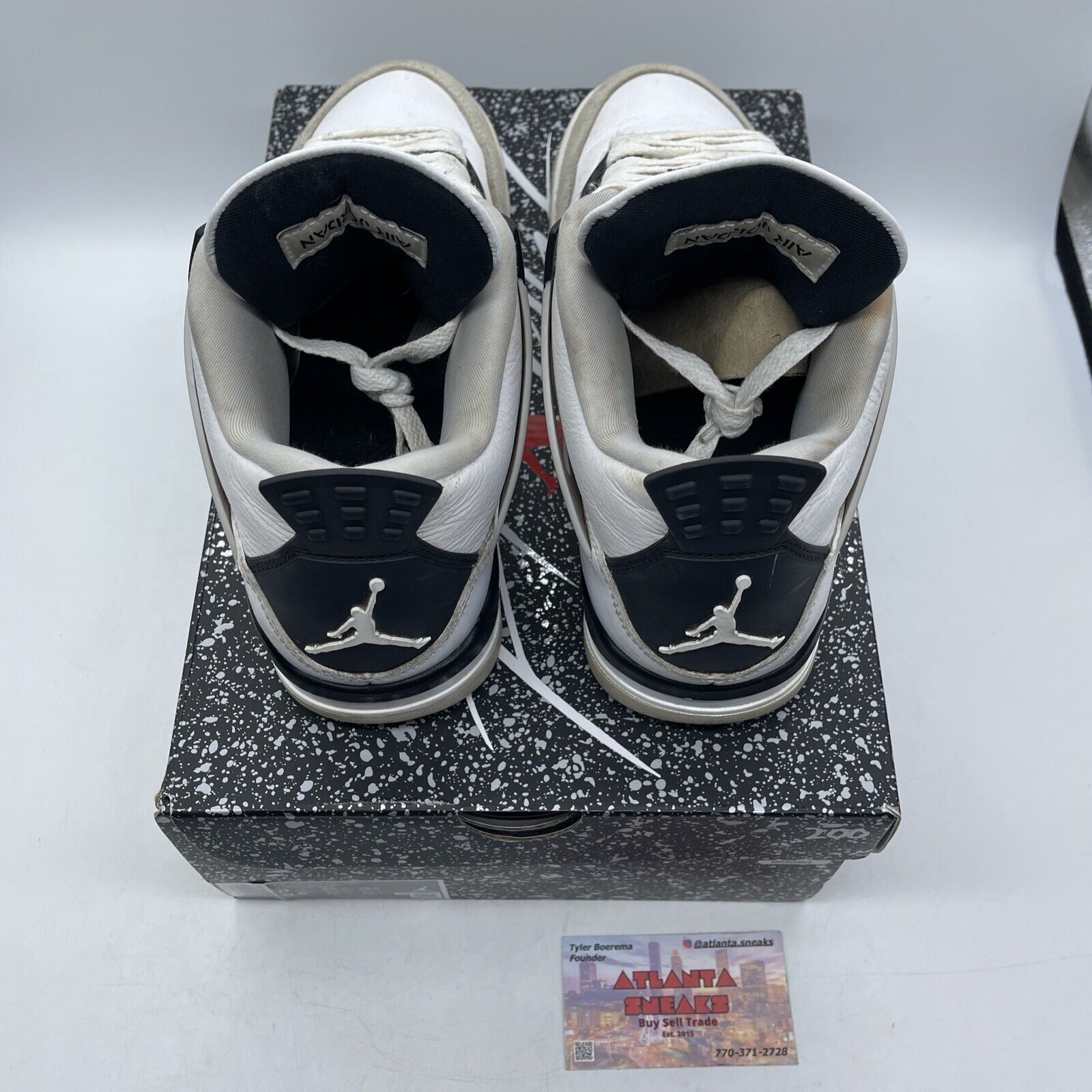 Size 8 - Jordan 4 Retro Mid Military Black White Suede Leather (DH6927-111)