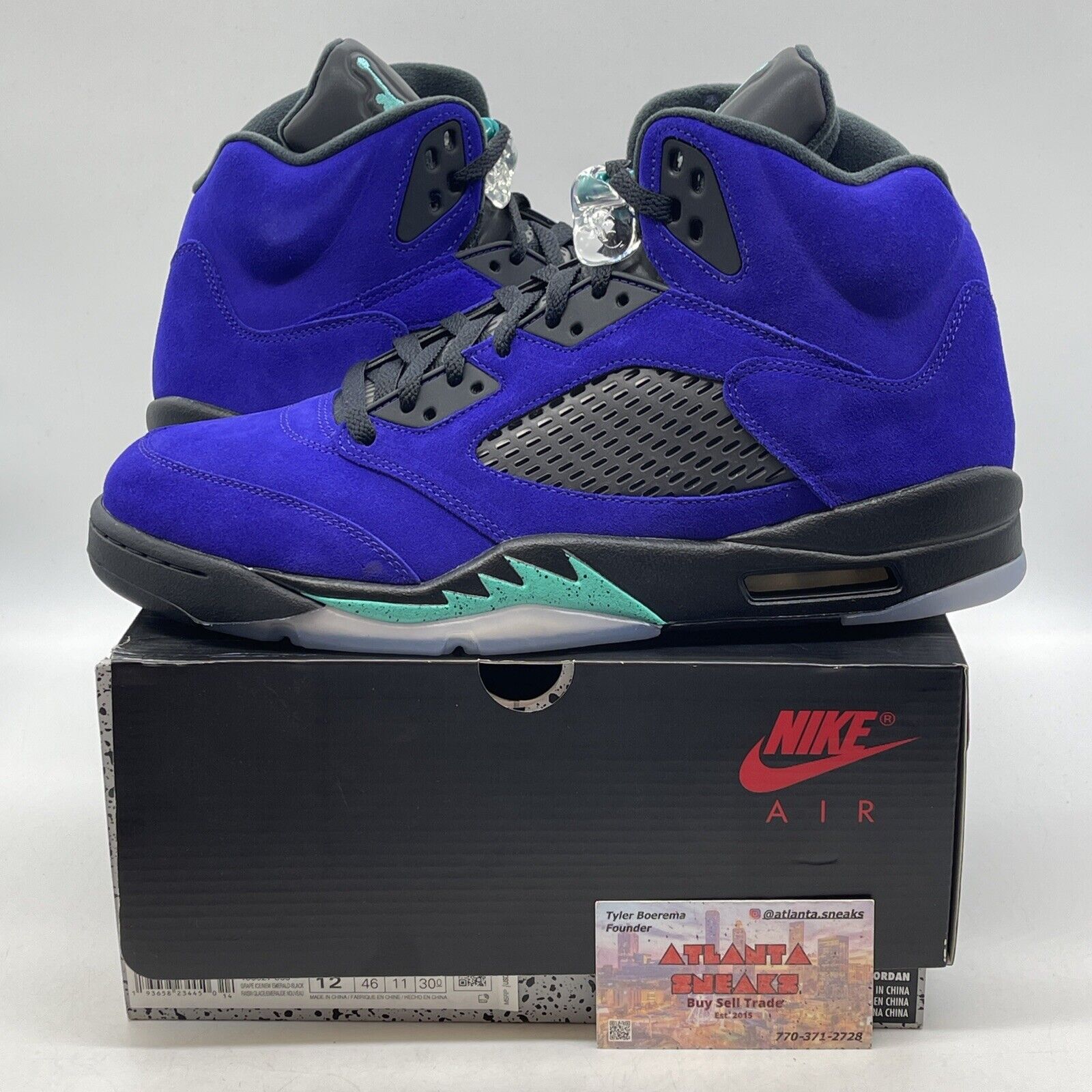 Size 12 - Jordan 5 Retro Alternate Grape 2020 Purple Suede Black (136027-500)