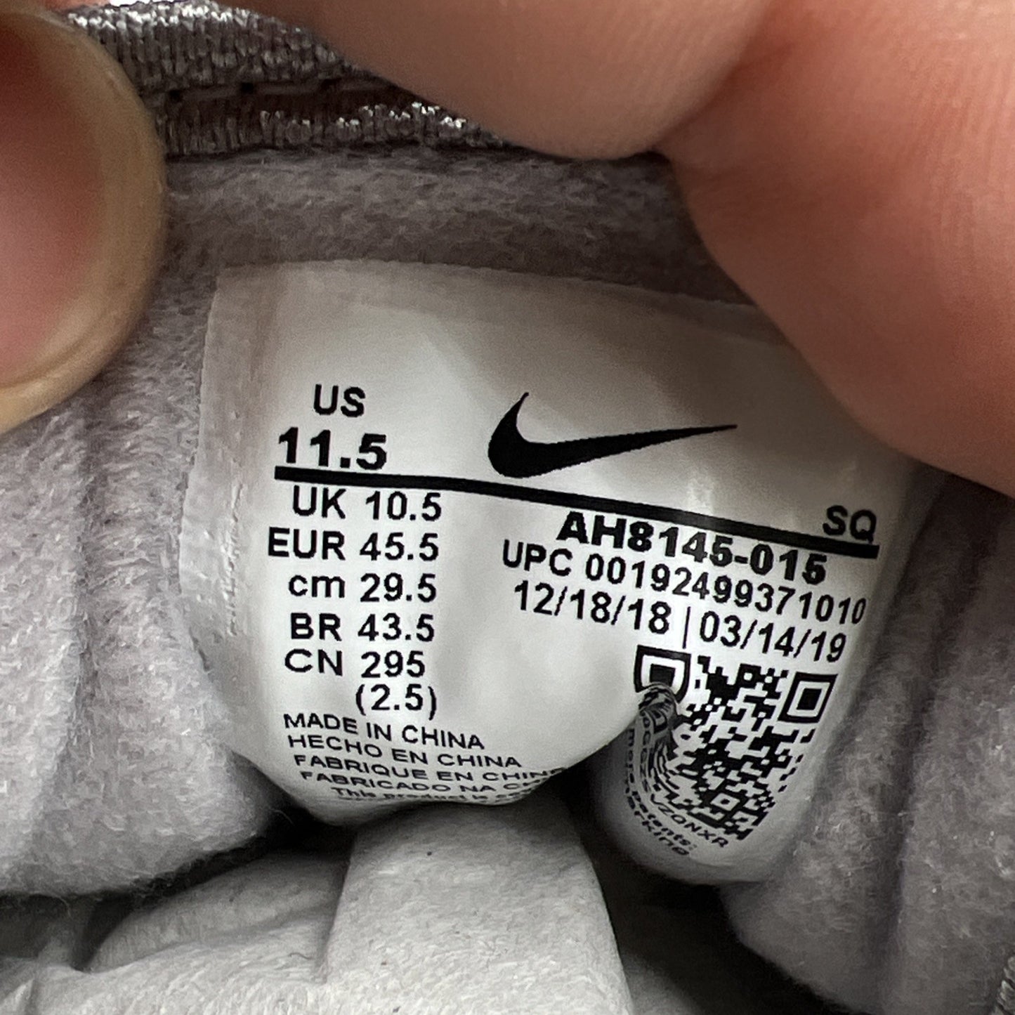 Size 11.5 - Nike Air Max 1 Grey Mint (AH8145-015)