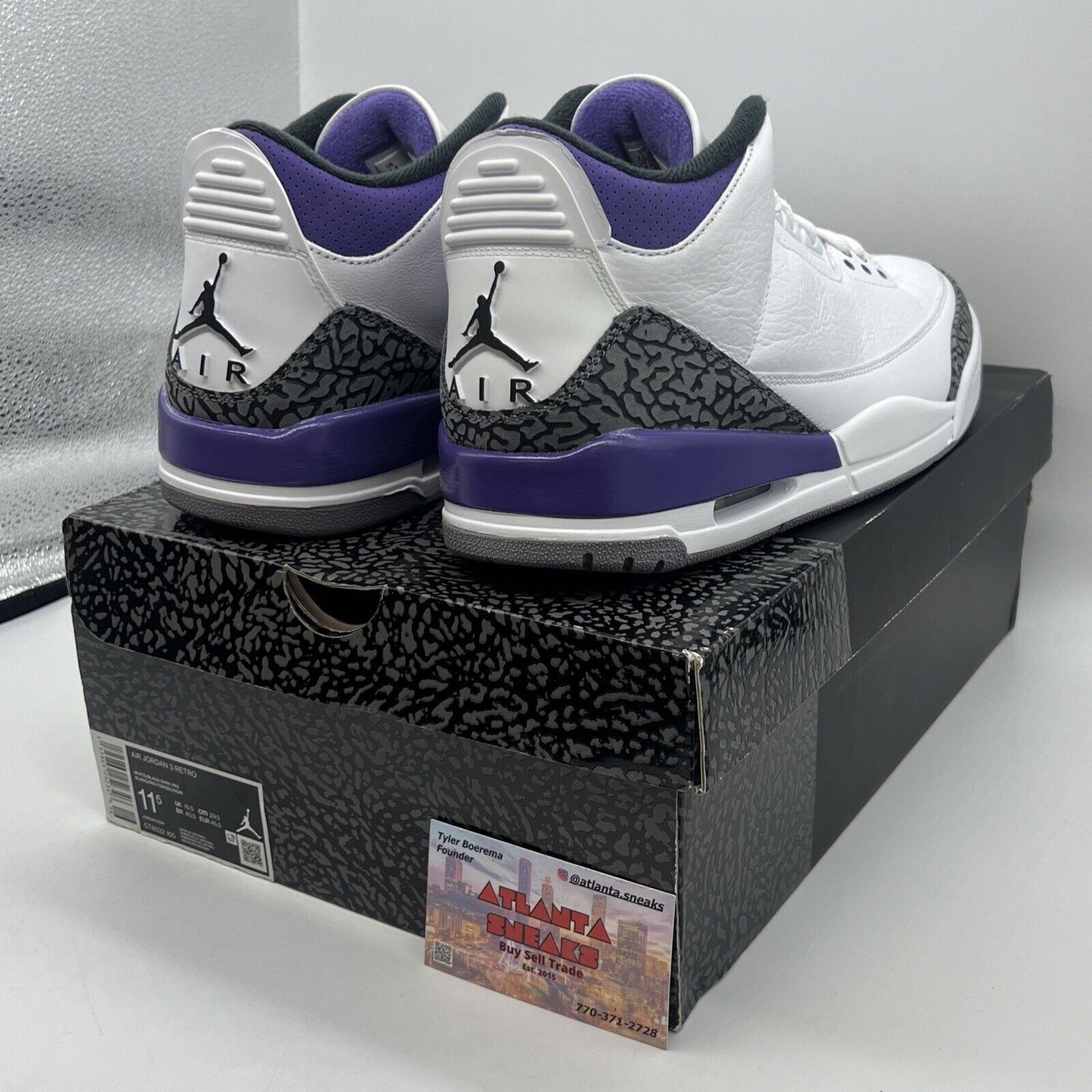 Air Jordan 3 Retro "DARK IRIS" 2022 - Size 11.5 - CT8532 105 Brand New Og All