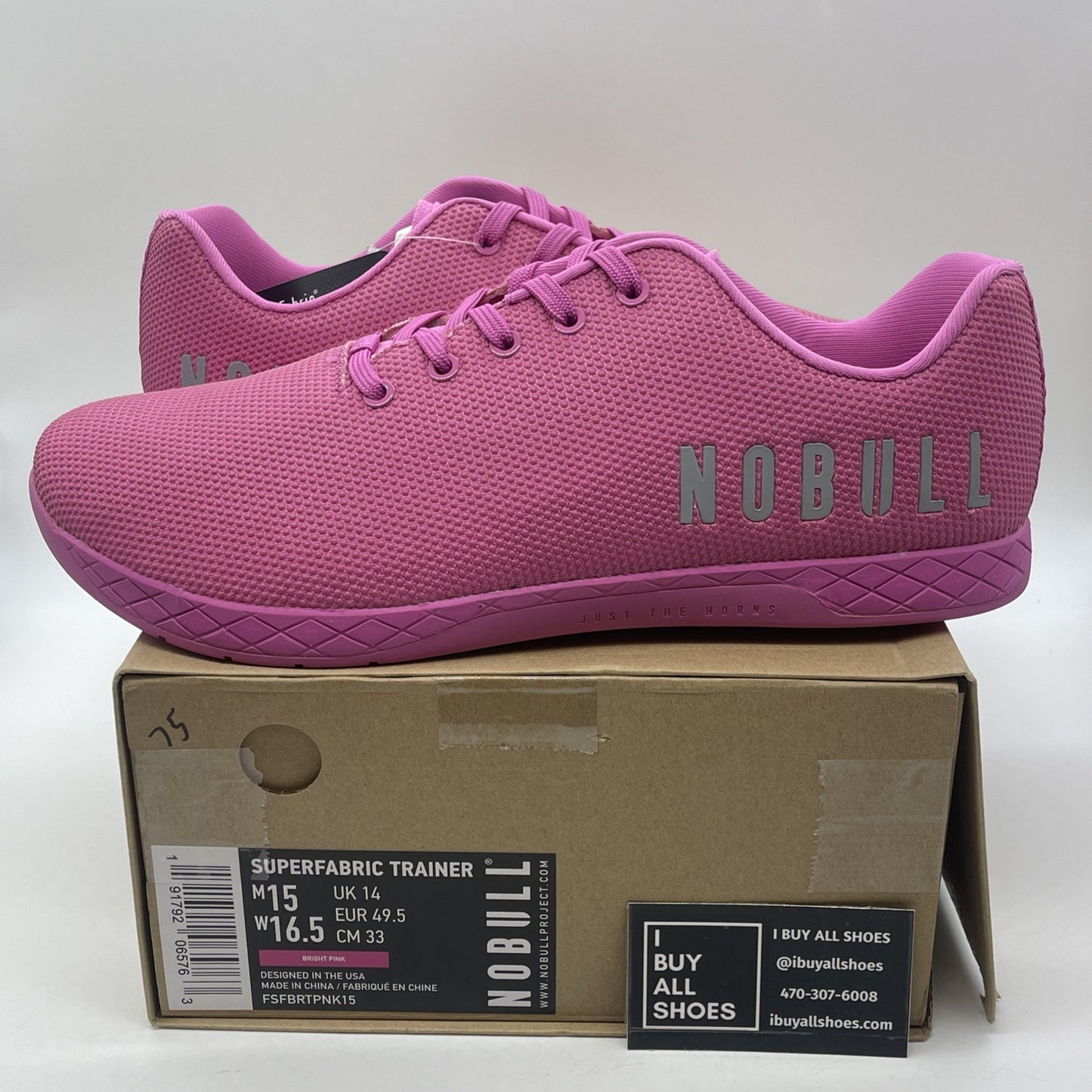 Size 15 - NOBULL Unisex Pink Athletic Trainers Suede Purple Silver (G4MF21EF29)