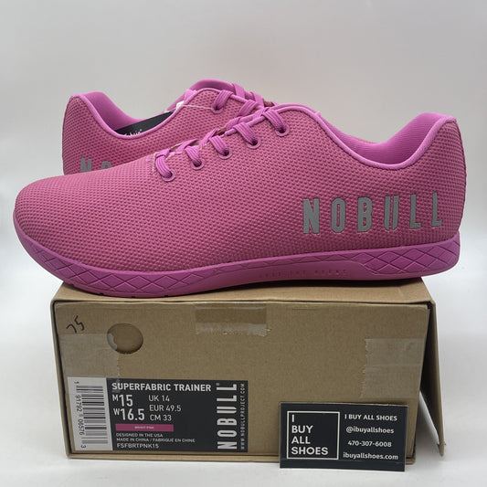 Size 15 - NOBULL Unisex Pink Athletic Trainers Suede Purple Silver (G4MF21EF29)