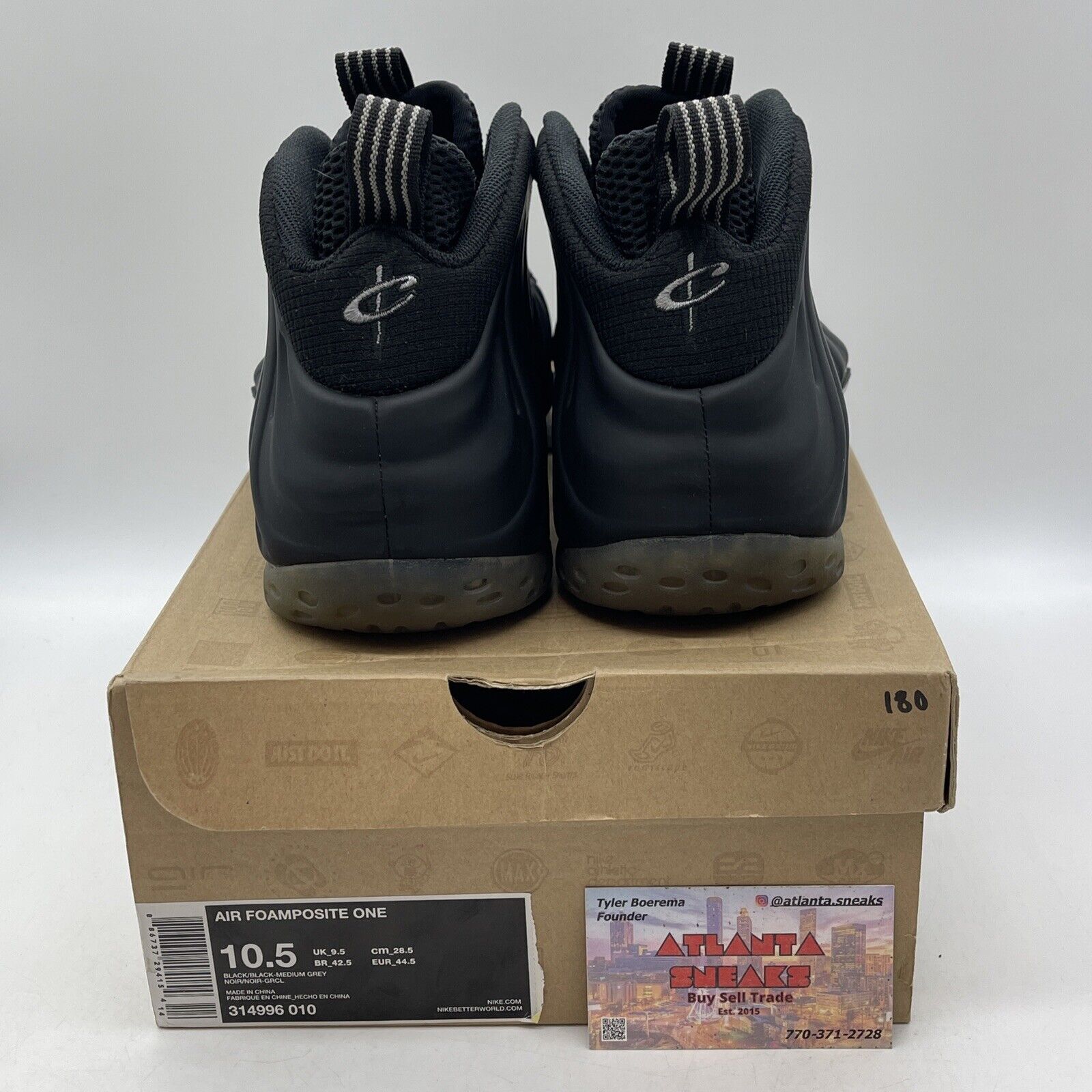 Size 10.5 - Nike Air Foamposite One Stealth Silver Black Suede (314996-010)