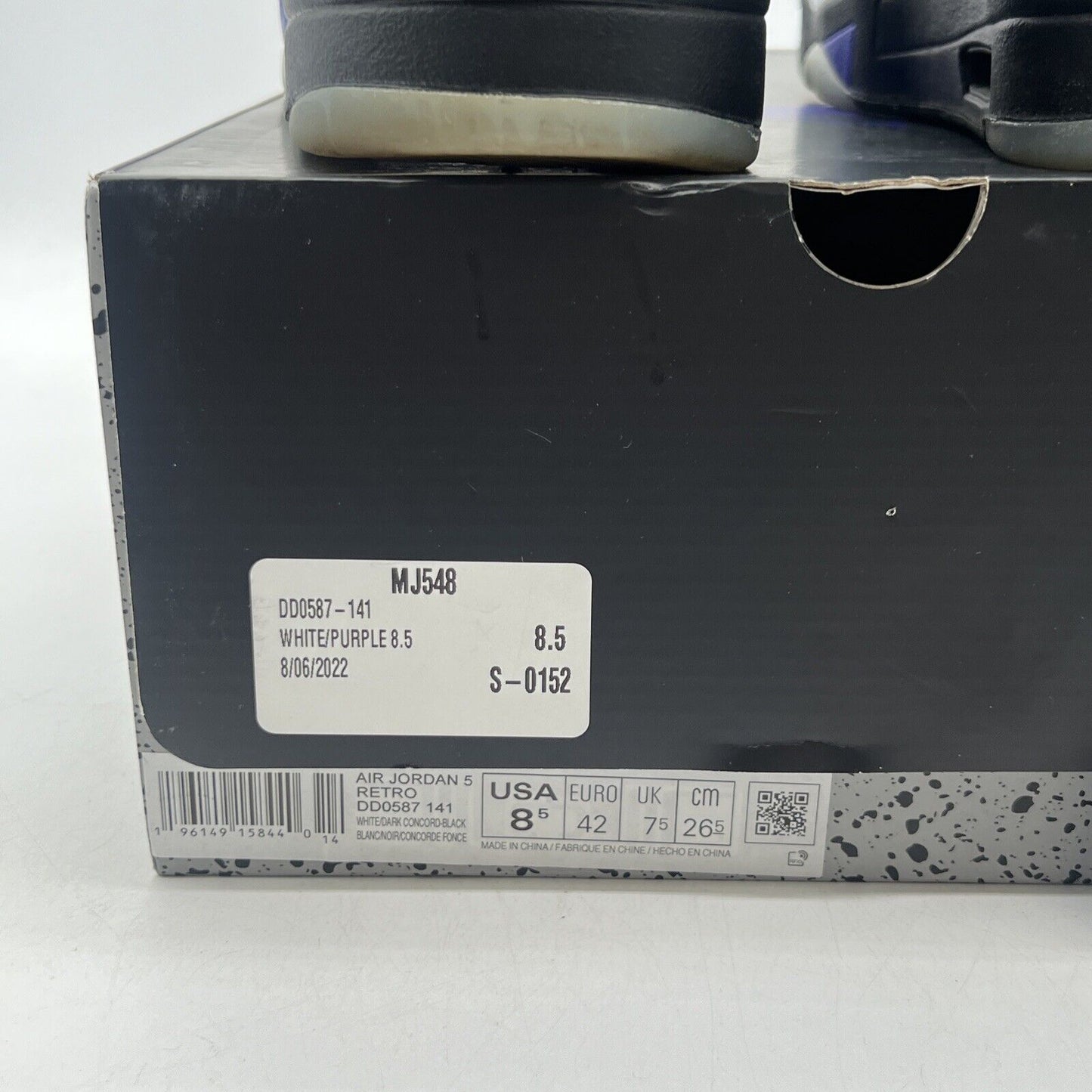 Size 8.5 - Jordan 5 Concord 2022 Black White Purple Leather (DD0587-141)