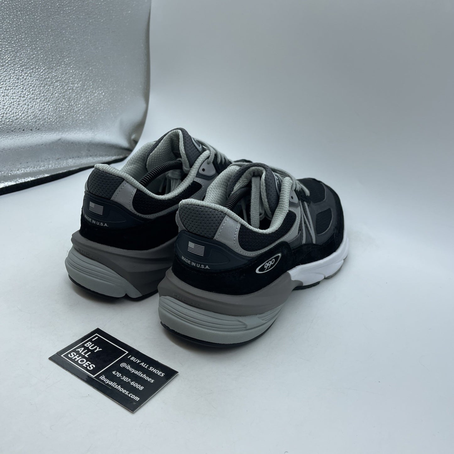 Size 12 - New Balance 990v6 Made in USA Black Silver (M990BK6)