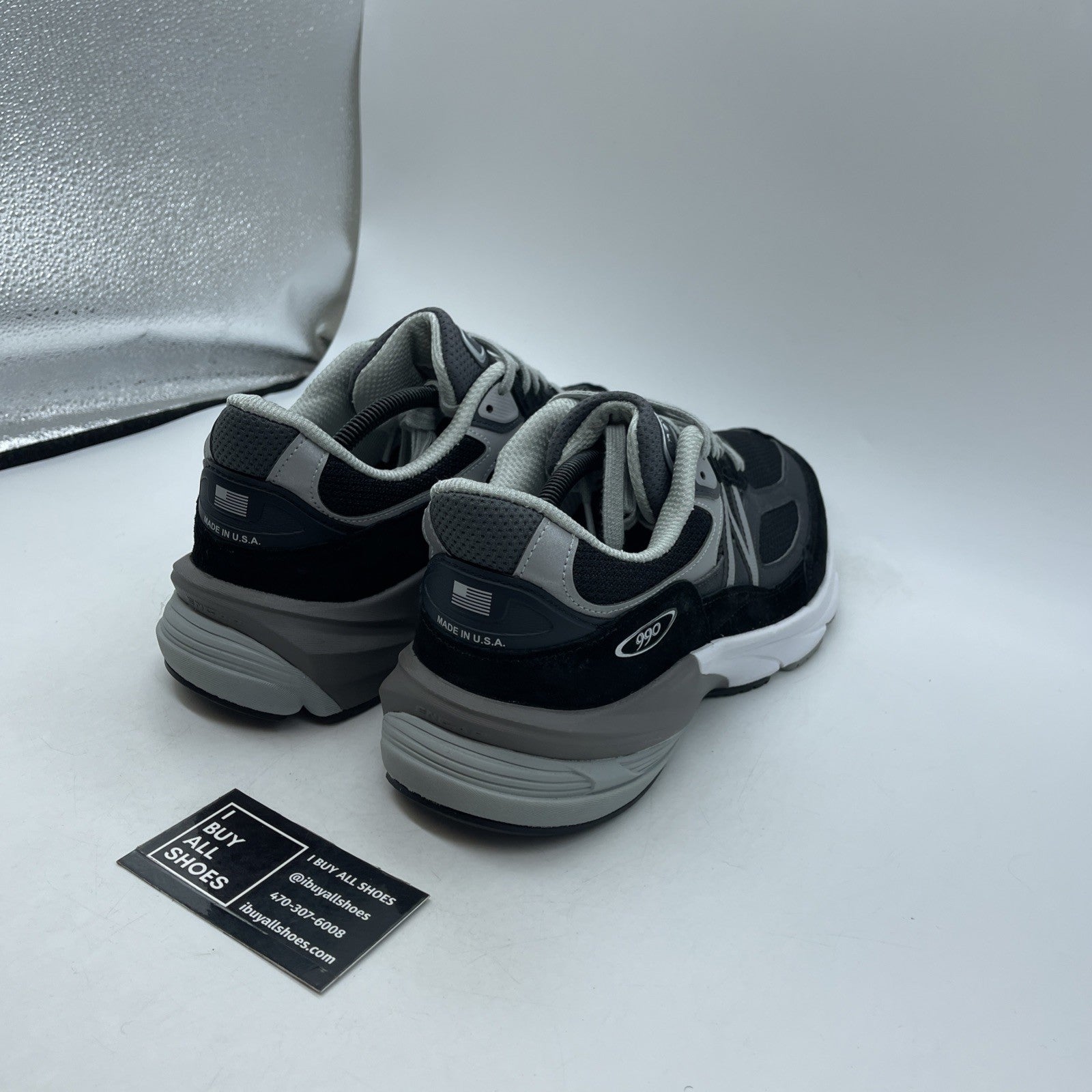 Size 12 - New Balance 990v6 Made in USA Black Silver (M990BK6)