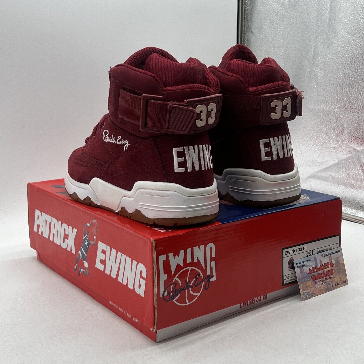 Size 10 - Ewing Athletics 33 Burgundy High-Top Sneakers (1EW90013-602)