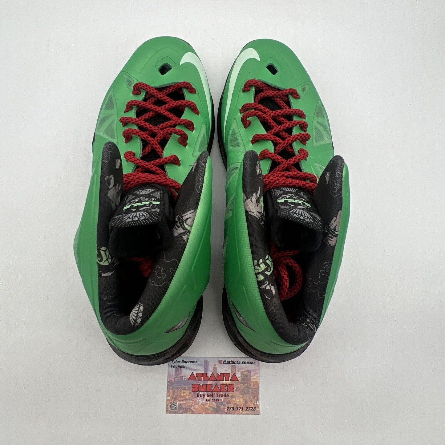 Size 13 - Nike LeBron 10 Cutting Jade Black Red Green (541100-303)