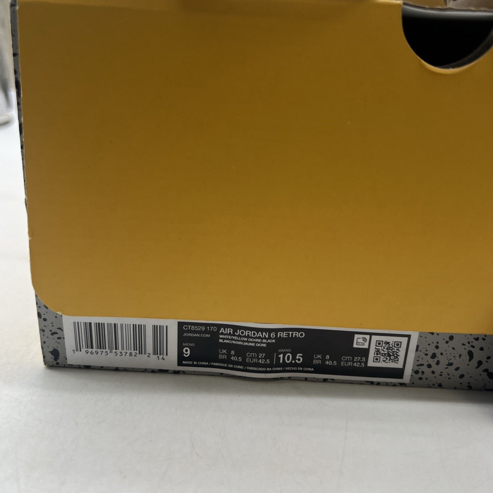 Size 9 - Air Jordan 6 Retro Yellow Ochre (CT8529-170)