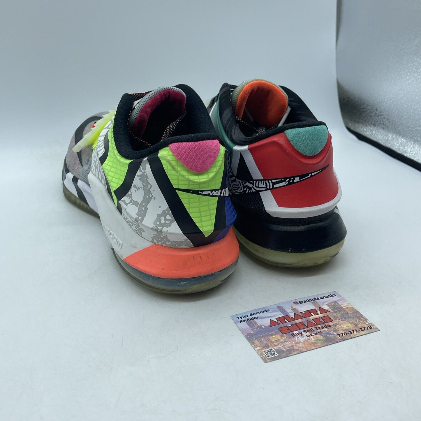 Size 10 - Nike KD 7 What The KD Pink Blue Green White Grey Leather (801778-944)