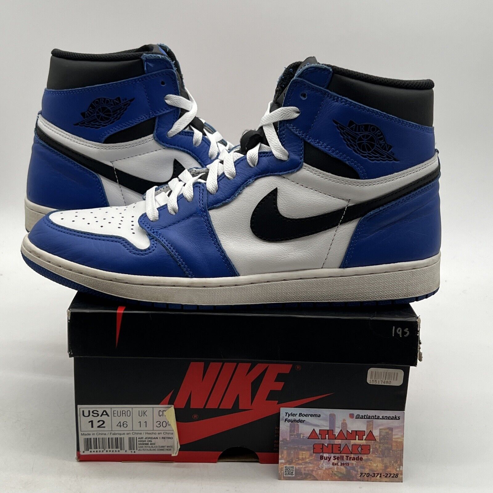 Size 12 - Jordan 1 Retro High OG Game Royal 2018 (555088-403)