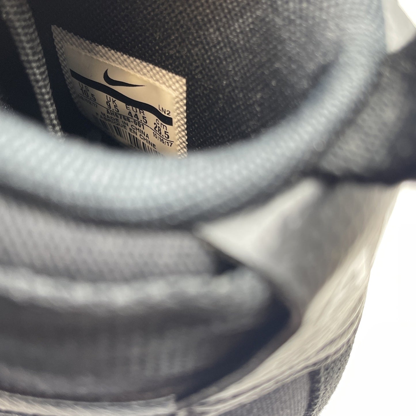 Size 10.5 - Nike Air Force 1 High Black Canvas (AH6768-001)