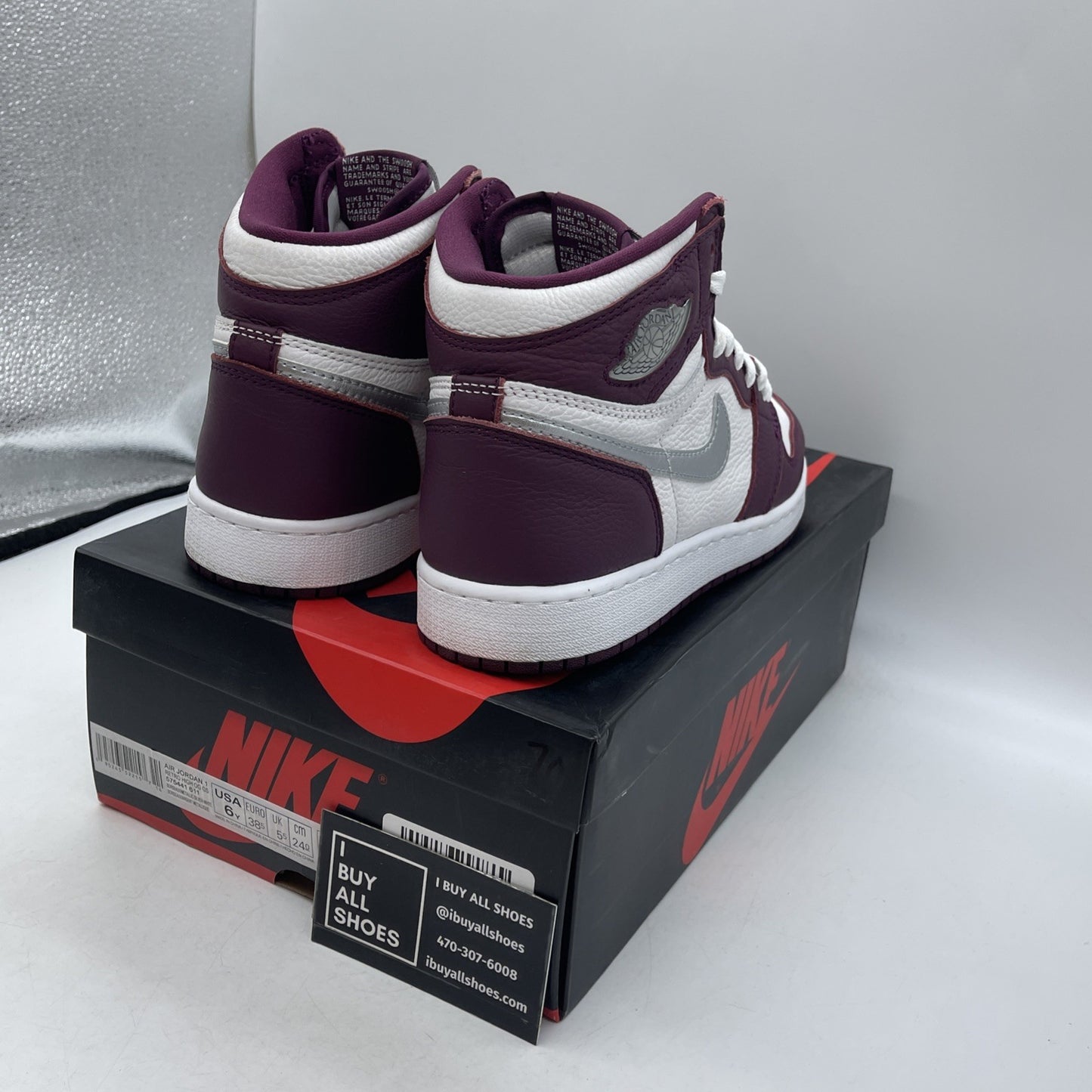 Size 6Y (GS) - Air Jordan 1 Retro OG High Bordeaux (575441-611)
