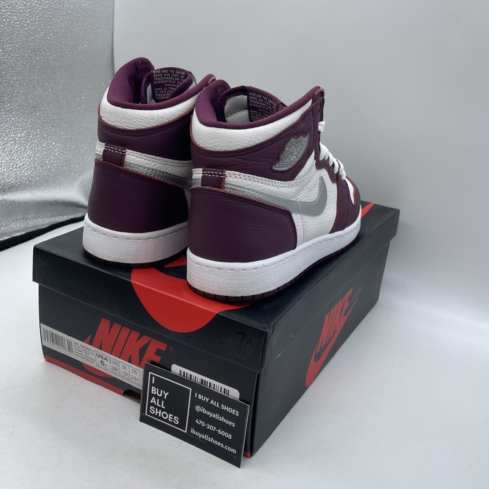 Size 6Y (GS) - Air Jordan 1 Retro OG High Bordeaux (575441-611)