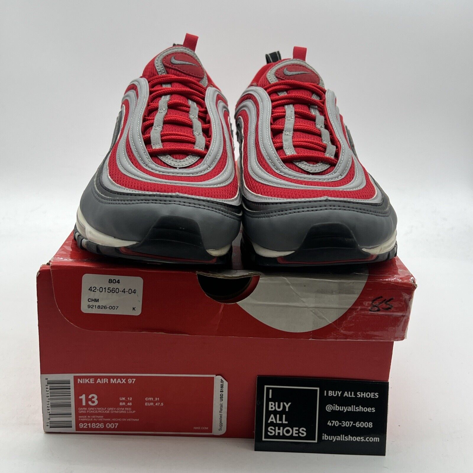 Size 13 - Nike Air Max 97 Gym Red (921826-007)