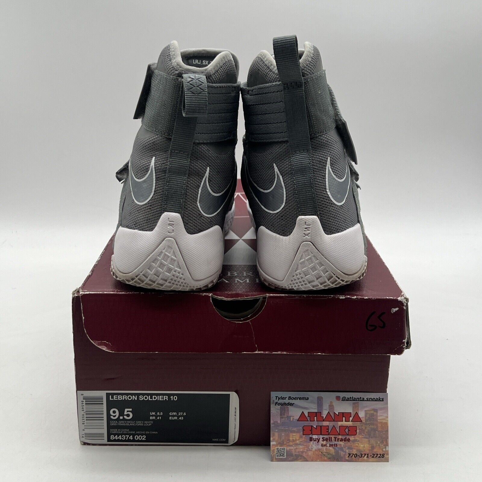 Size 9.5 - Nike LeBron Soldier 10 Cool Grey (844374-002)