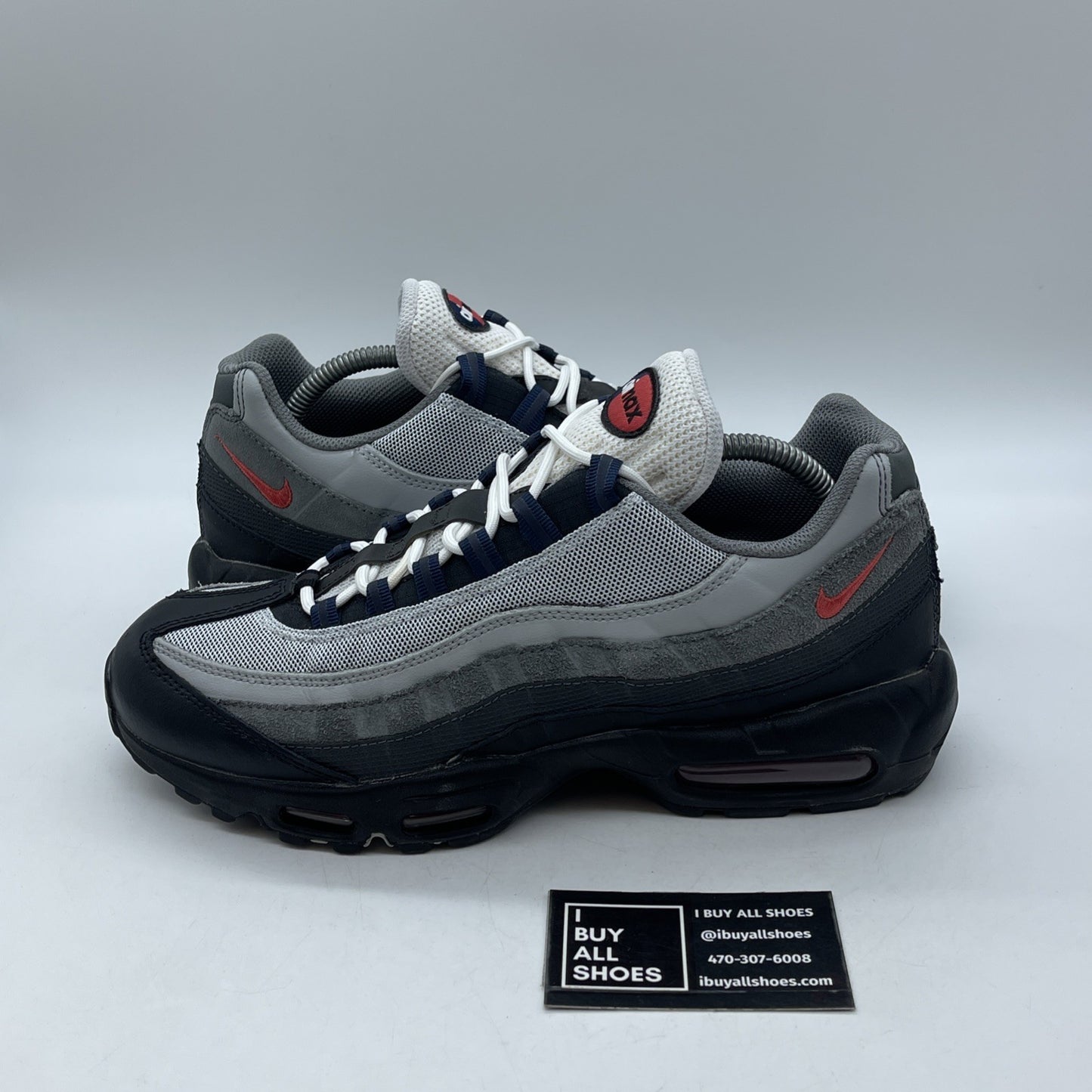 Size 10 - Nike Air Max 95 Smoke Grey Track Red Suede Leather (DM0011-007)