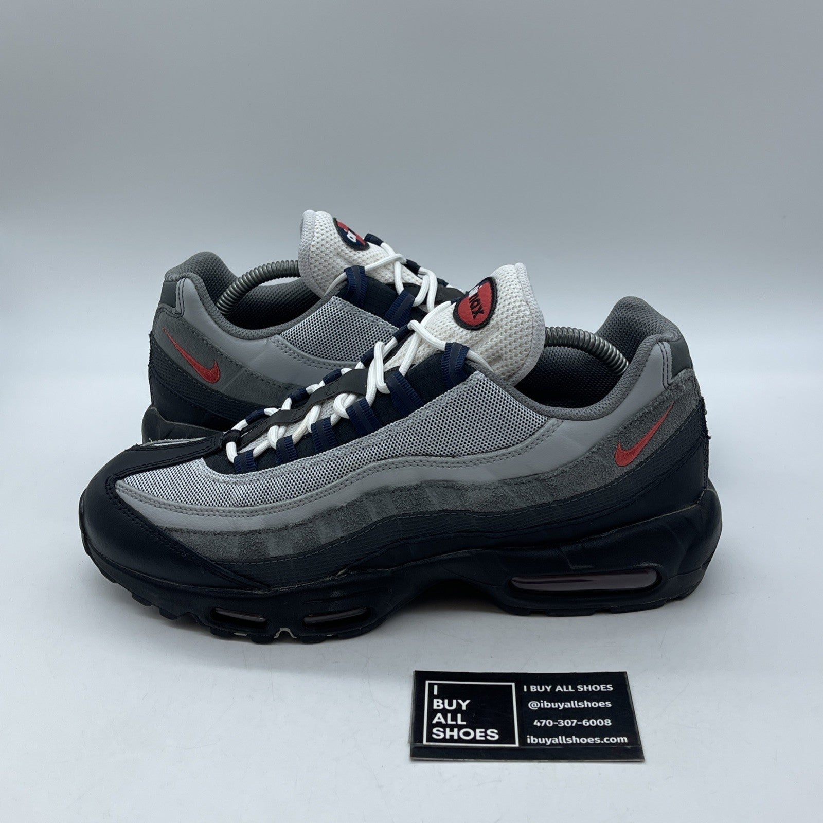 Size 10 - Nike Air Max 95 Smoke Grey Track Red Suede Leather (DM0011-007)