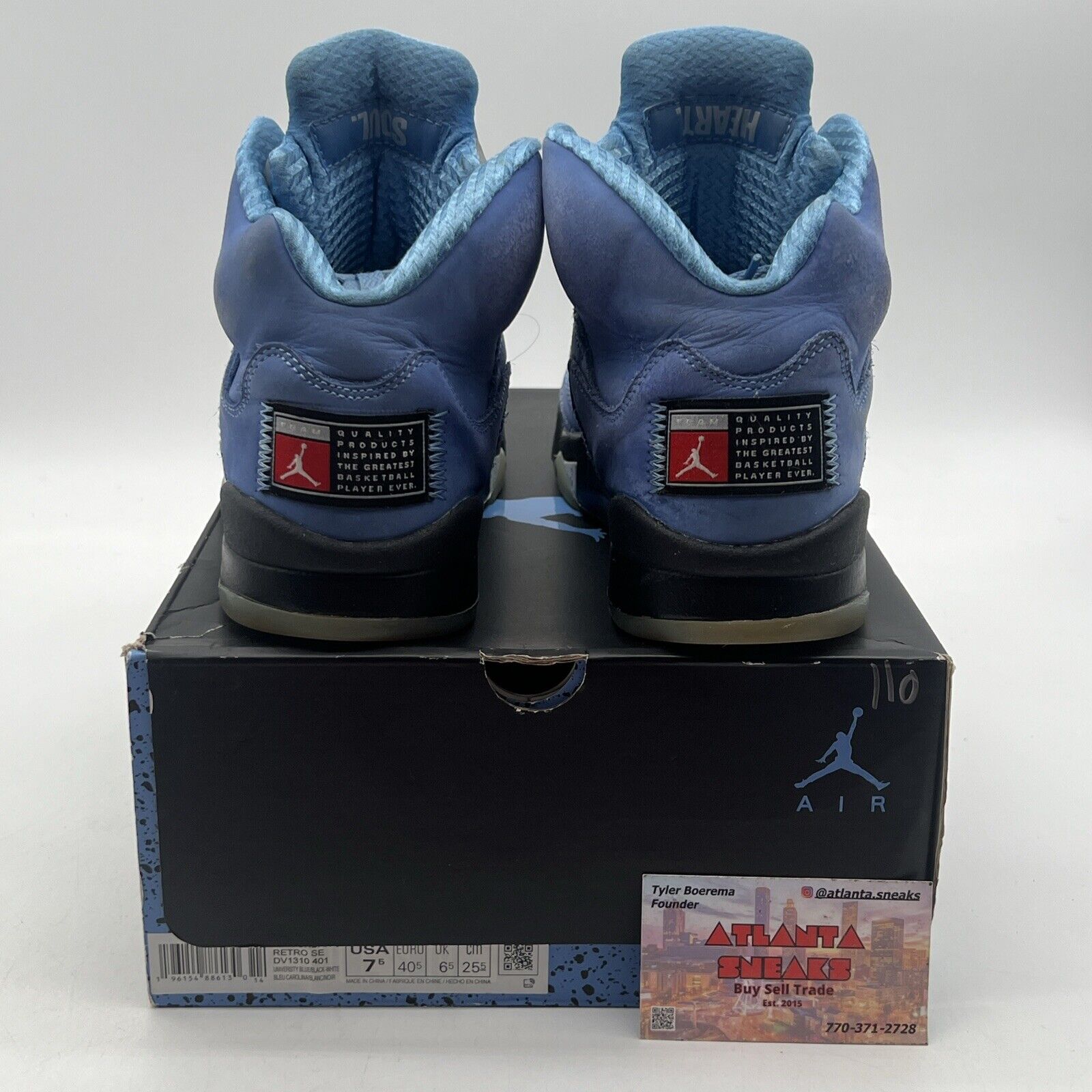 Size 7.5 - Jordan 5 Retro SE Mid UNC Black Blue Suede (DV1310-401)