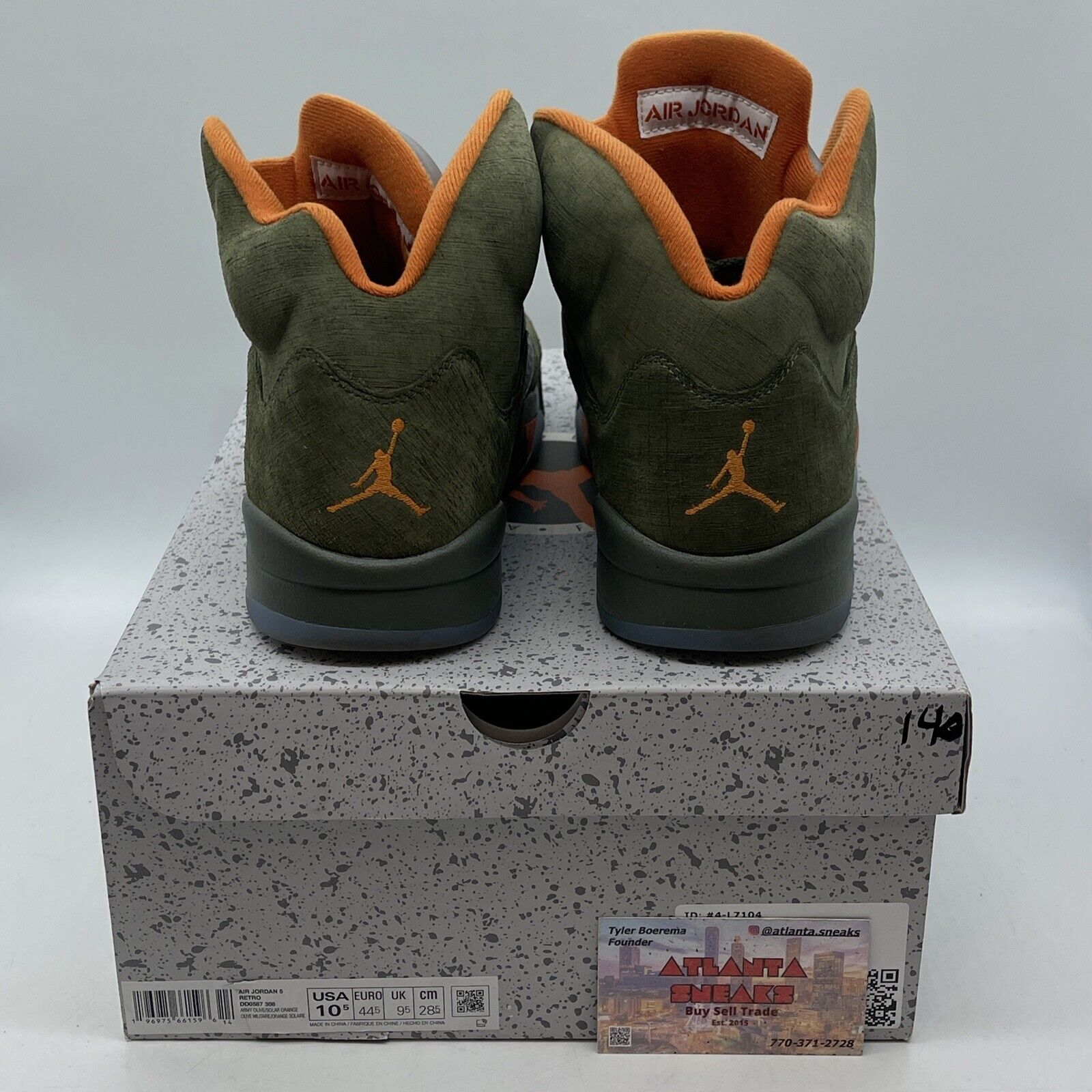 Size 10.5 - Air Jordan 5 Retro 2024 Olive Orange Suede Grey Leather (DD0587-308)