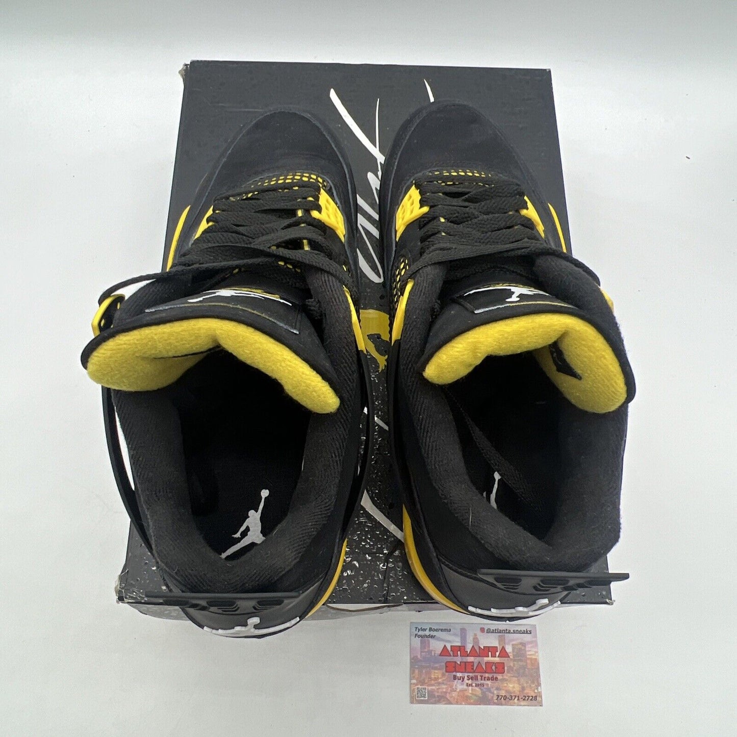 Size 10 - Jordan 4 Retro Mid Thunder Black Yellow Suede (DH6927-017)