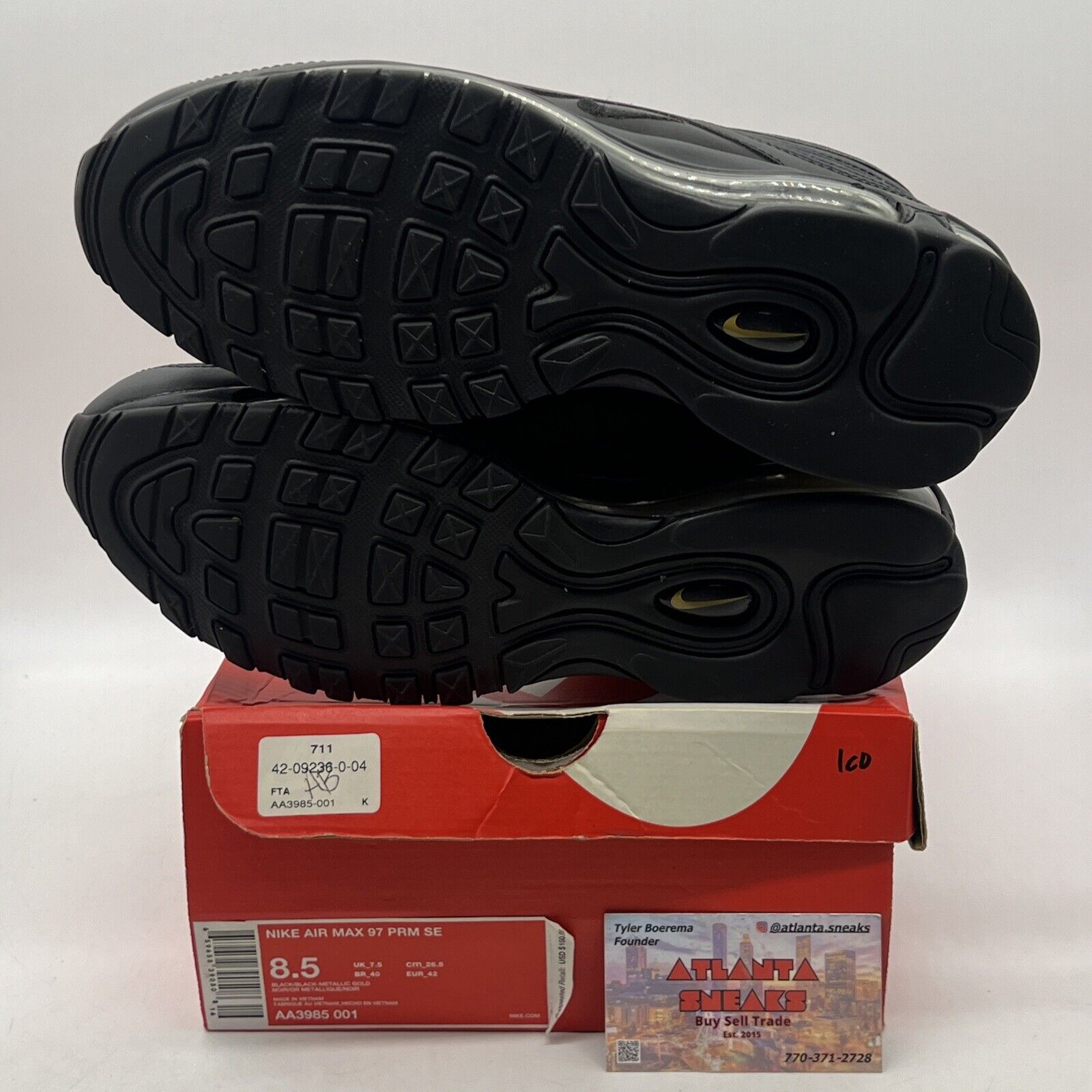 Size 8.5 - Nike Air Max 97 Gold Reflective Black (AA3985-001)