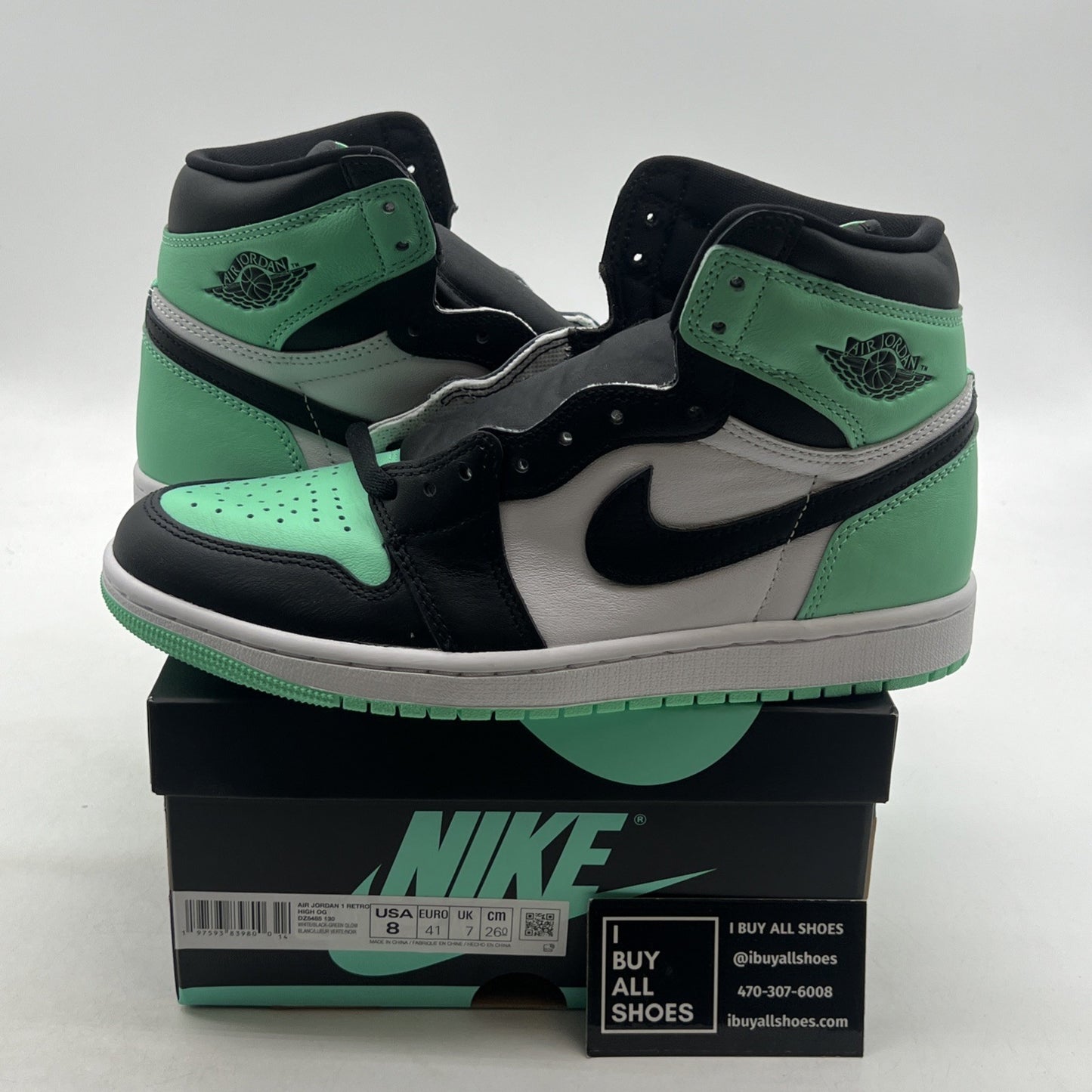 Size 8 - Air Jordan 1 Retro OG High Green Glow (DZ5485-130)