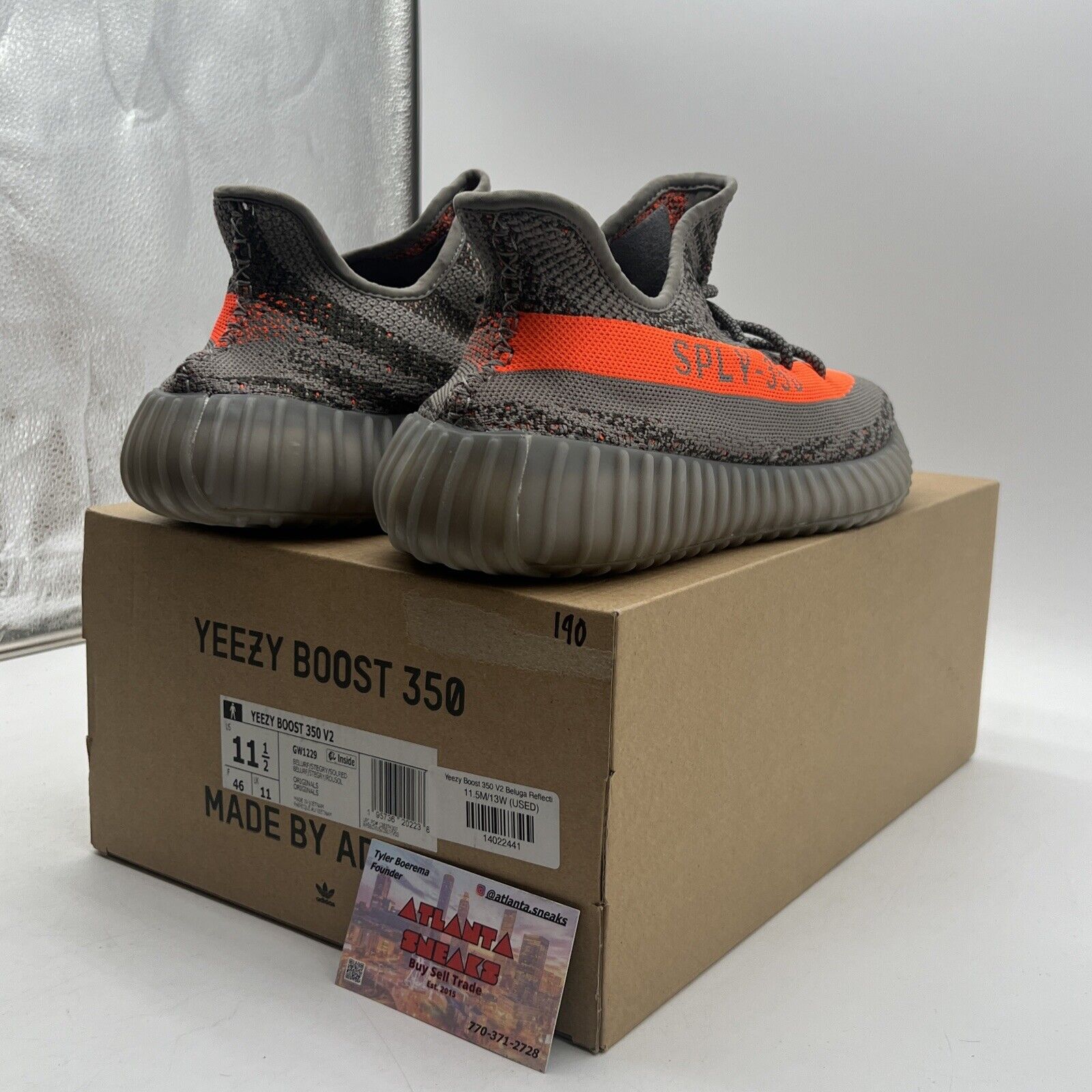 Size 11.5 - adidas Yeezy Boost 350 V2 Low Beluga Reflective Grey Orange (GW1229)