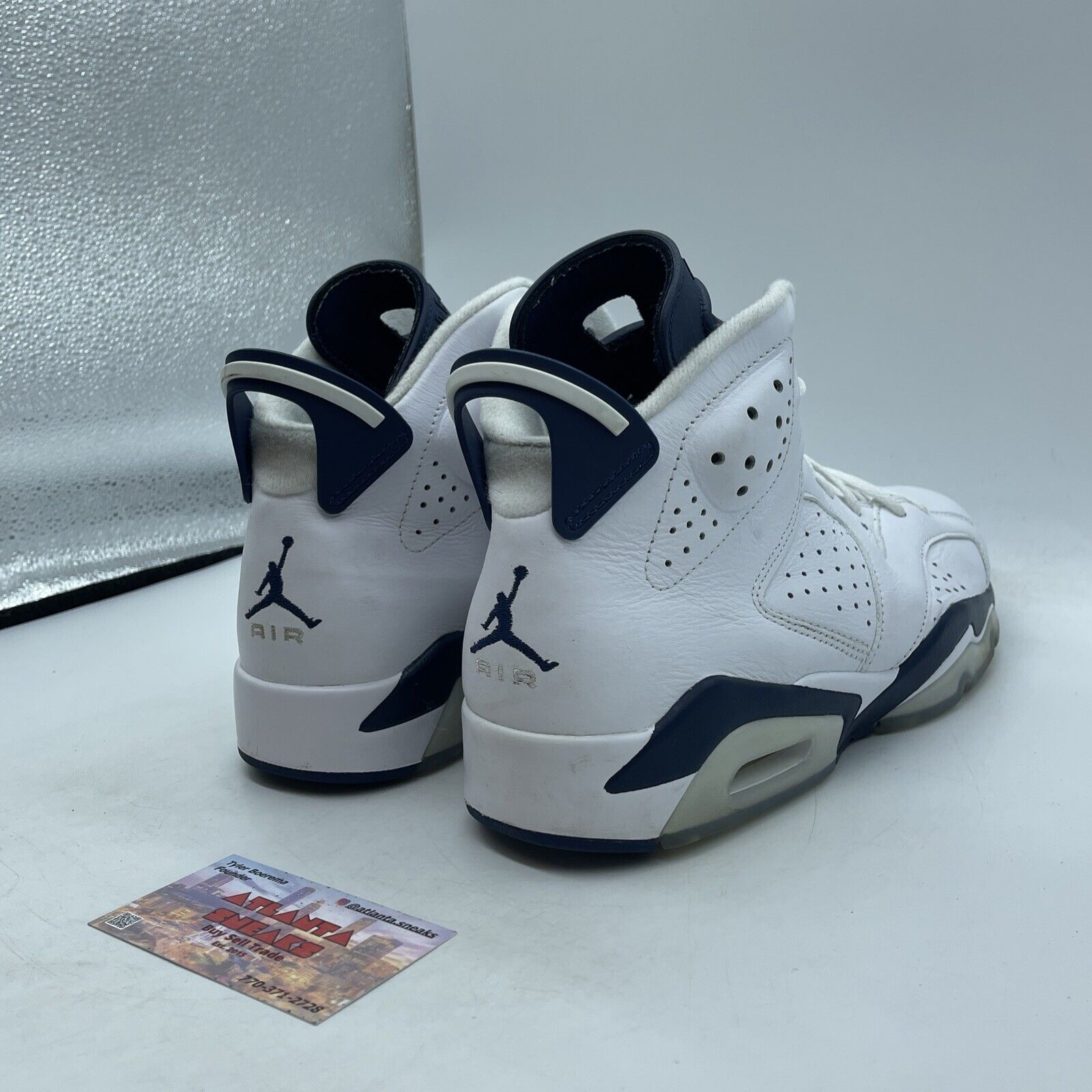 Size 10 - Jordan 6 Retro Midnight Navy White Leather (CT8529-141)