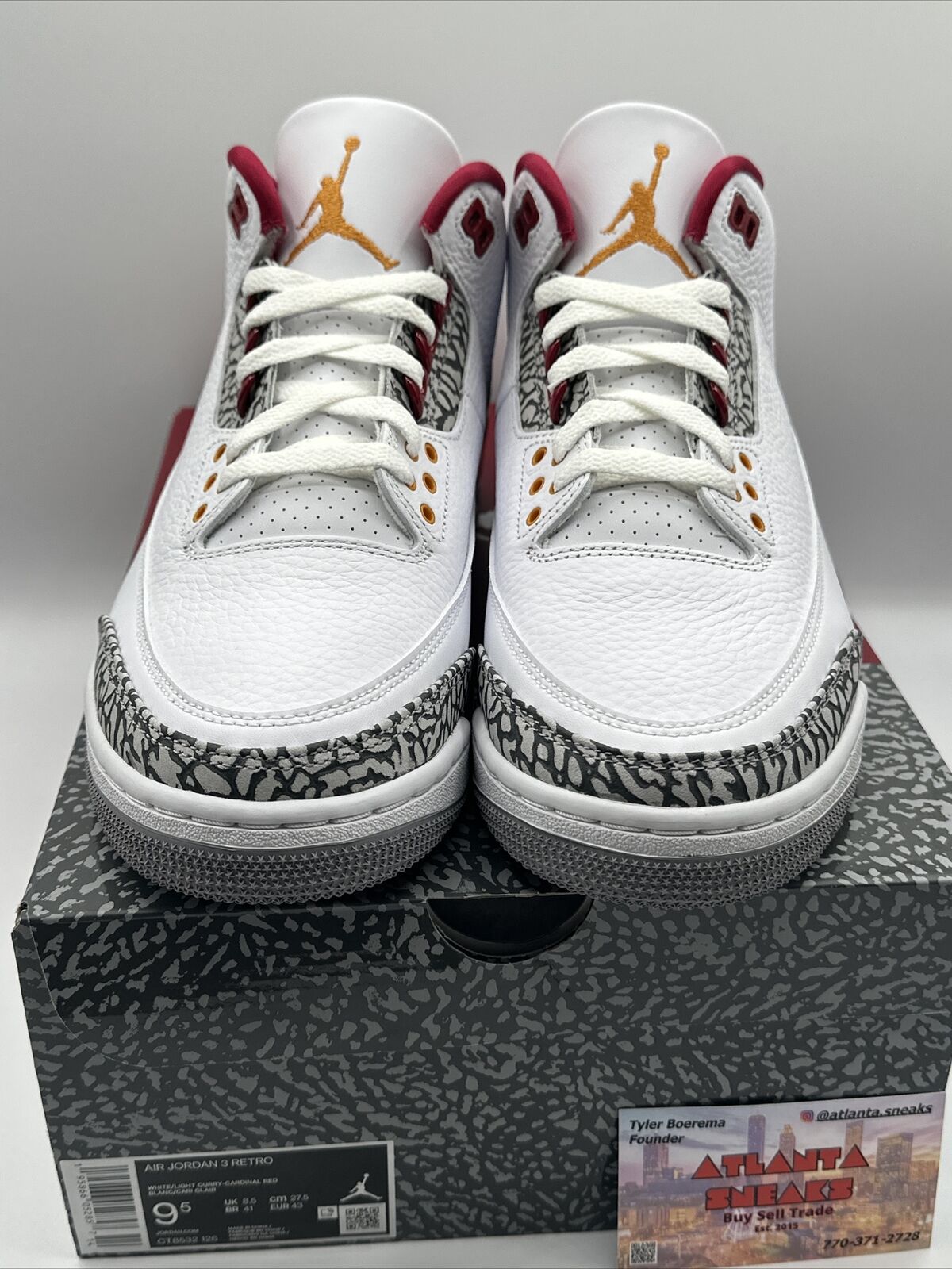 Size 9.5 - Jordan 3 Cardinal Red 2022