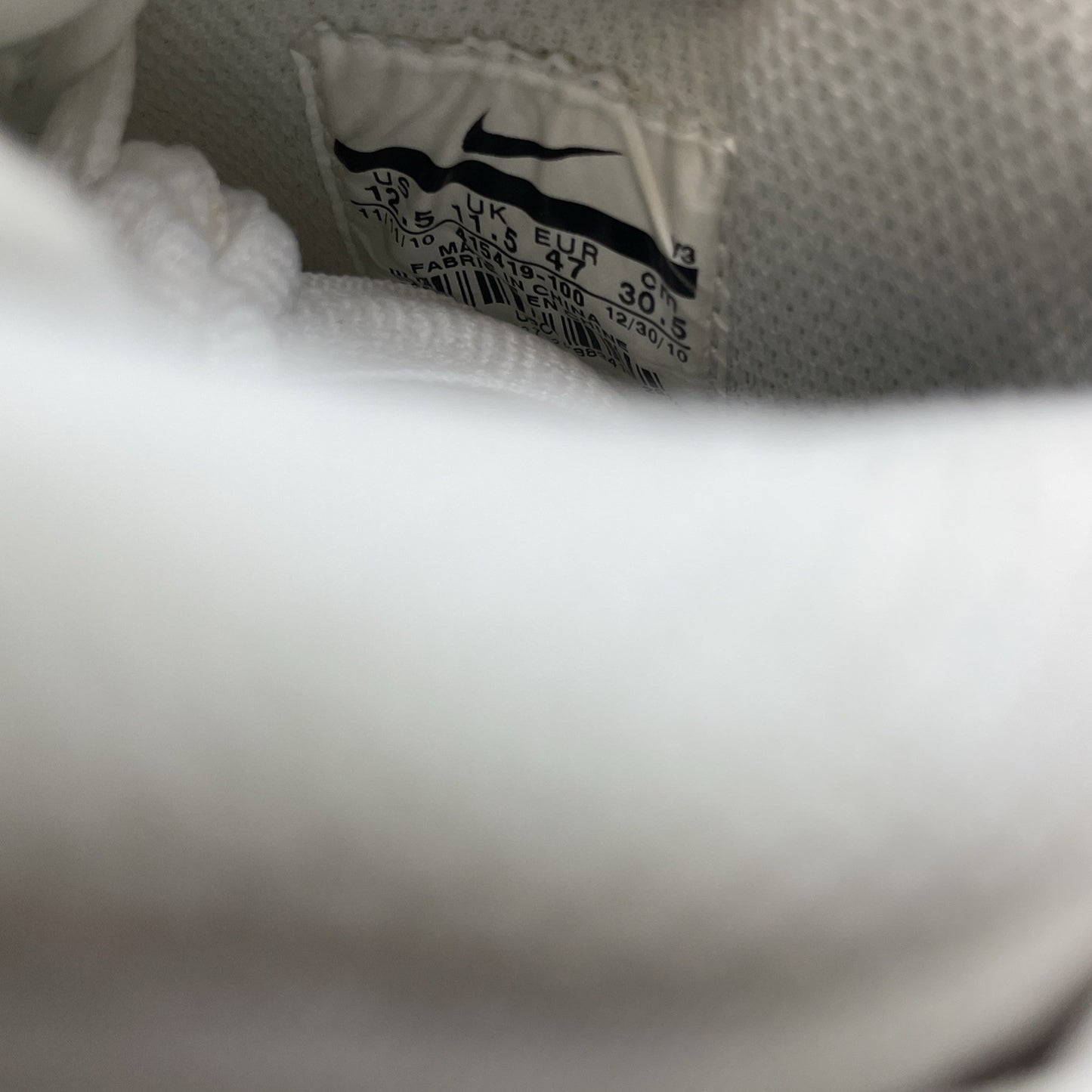 Size 12.5 - Nike Air Force 1 Foamposite Foamposite White Leather (415419-100)