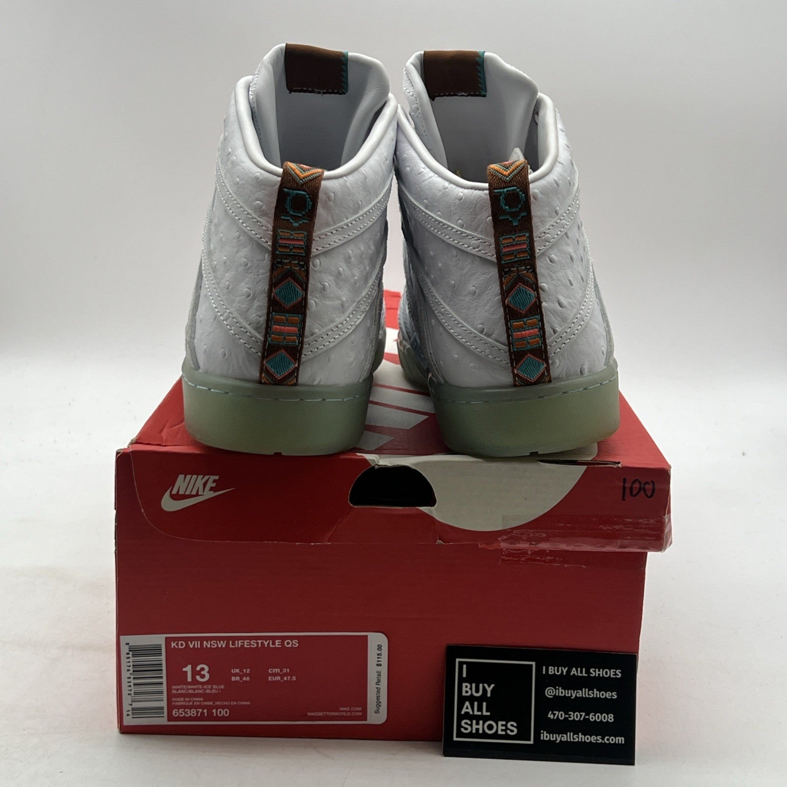 Size 13 - Nike KD 7 NSW White Ice Blue (658971-100)