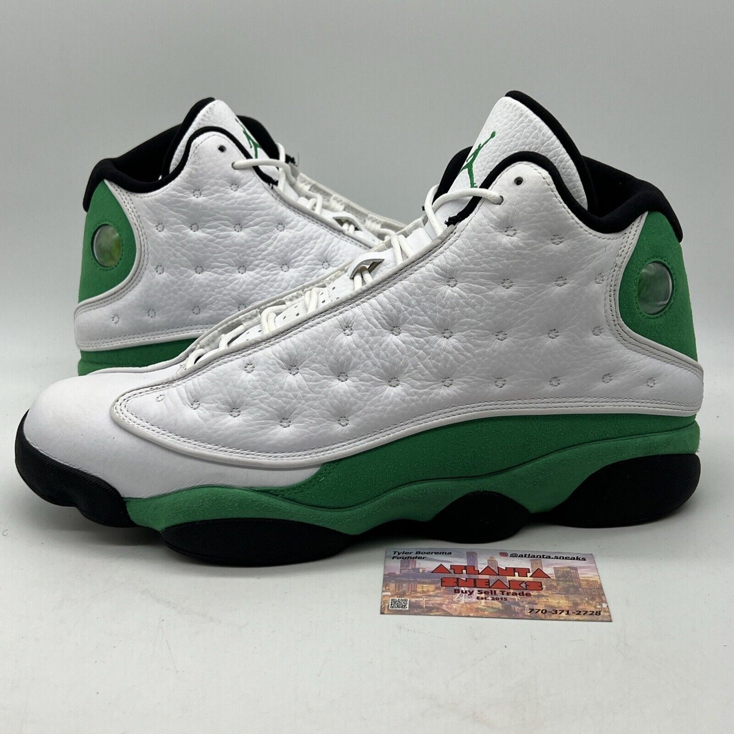 Size 13 - Jordan 13 Retro Lucky Green 2020 - DB6537-113 Black White Leather