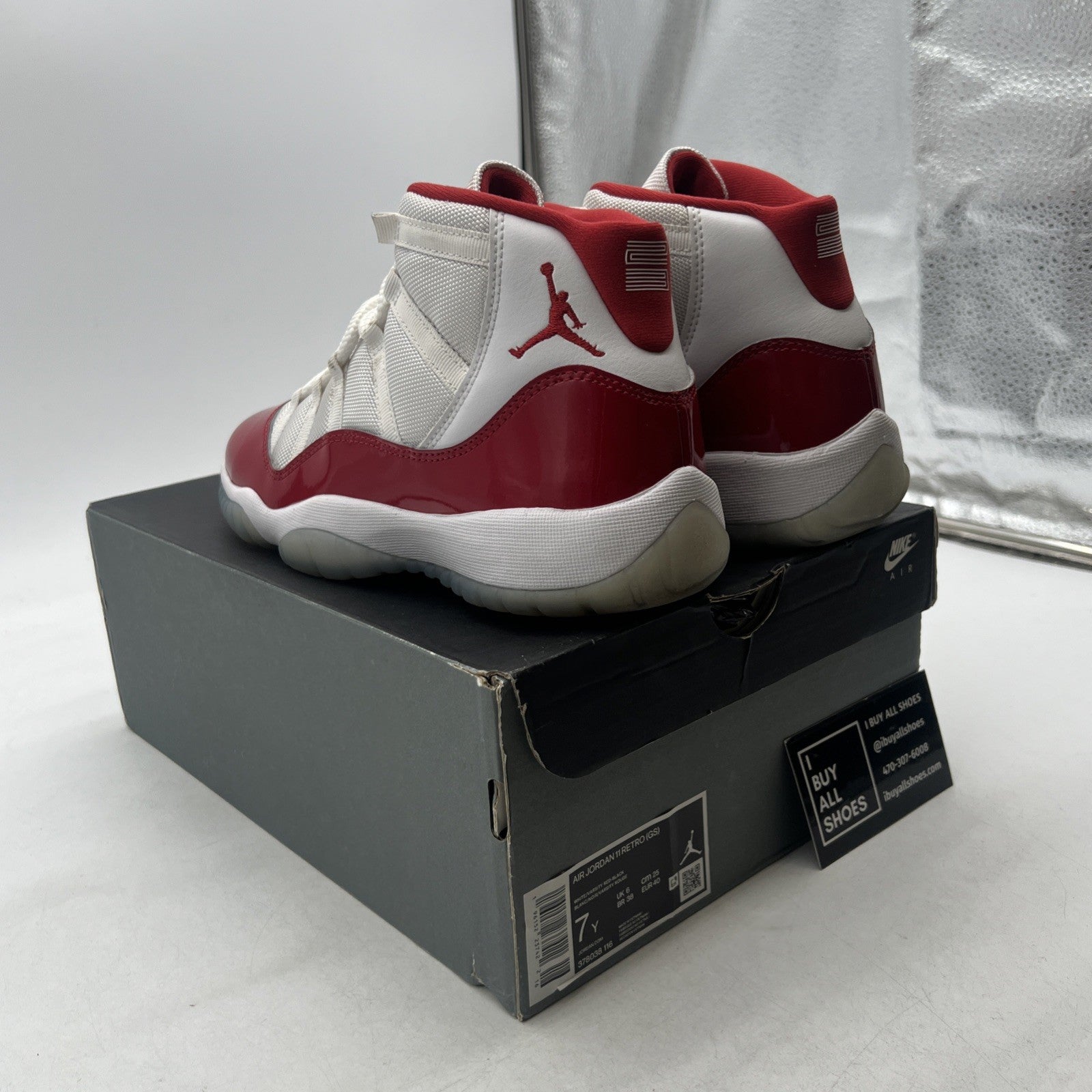 Size 7Y- Air Jordan 11 Retro High Cherry (378038-116)