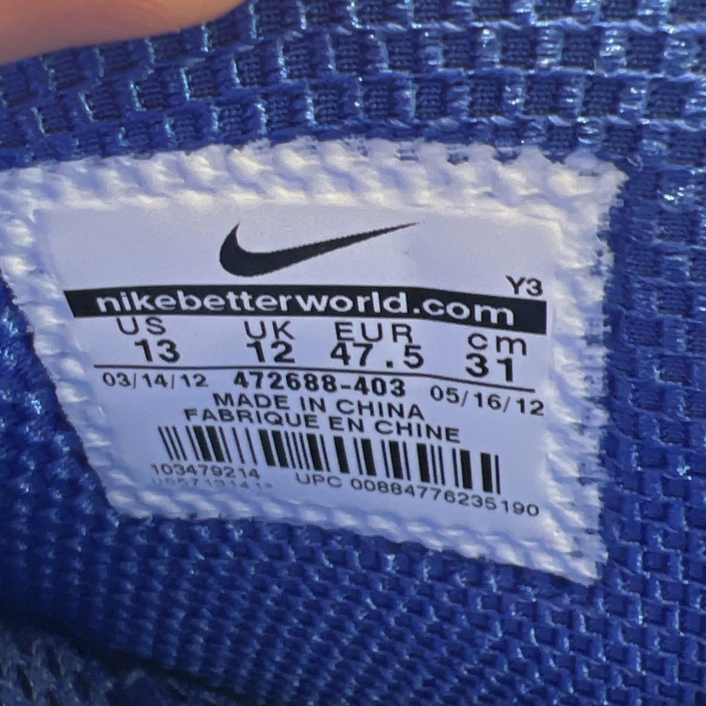 Size 13 - Nike Zoom Rookie Memphis Blues (472688-403)