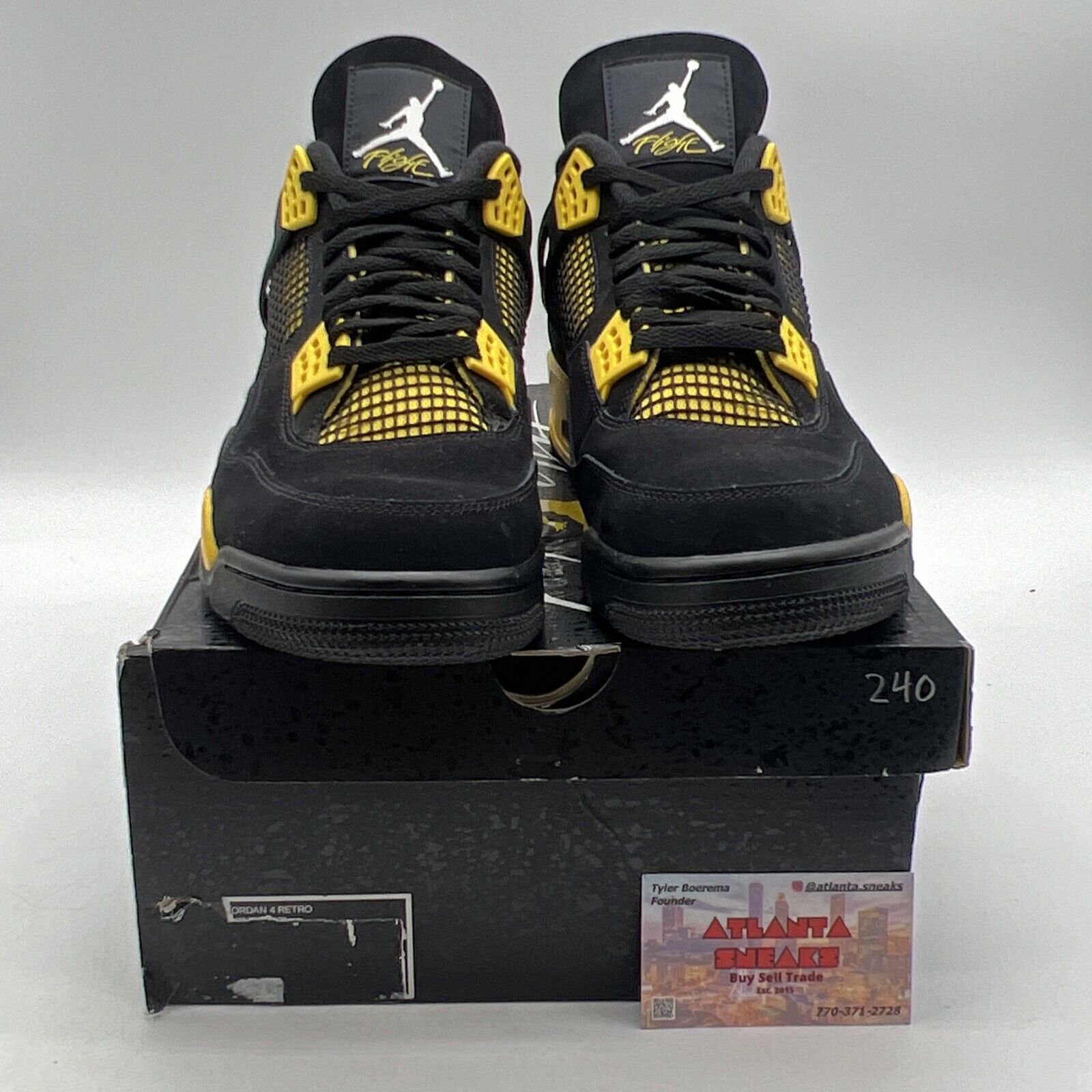 Size 13 - Jordan 4 Retro Mid Thunder Black Yellow Suede (DH6927-017)